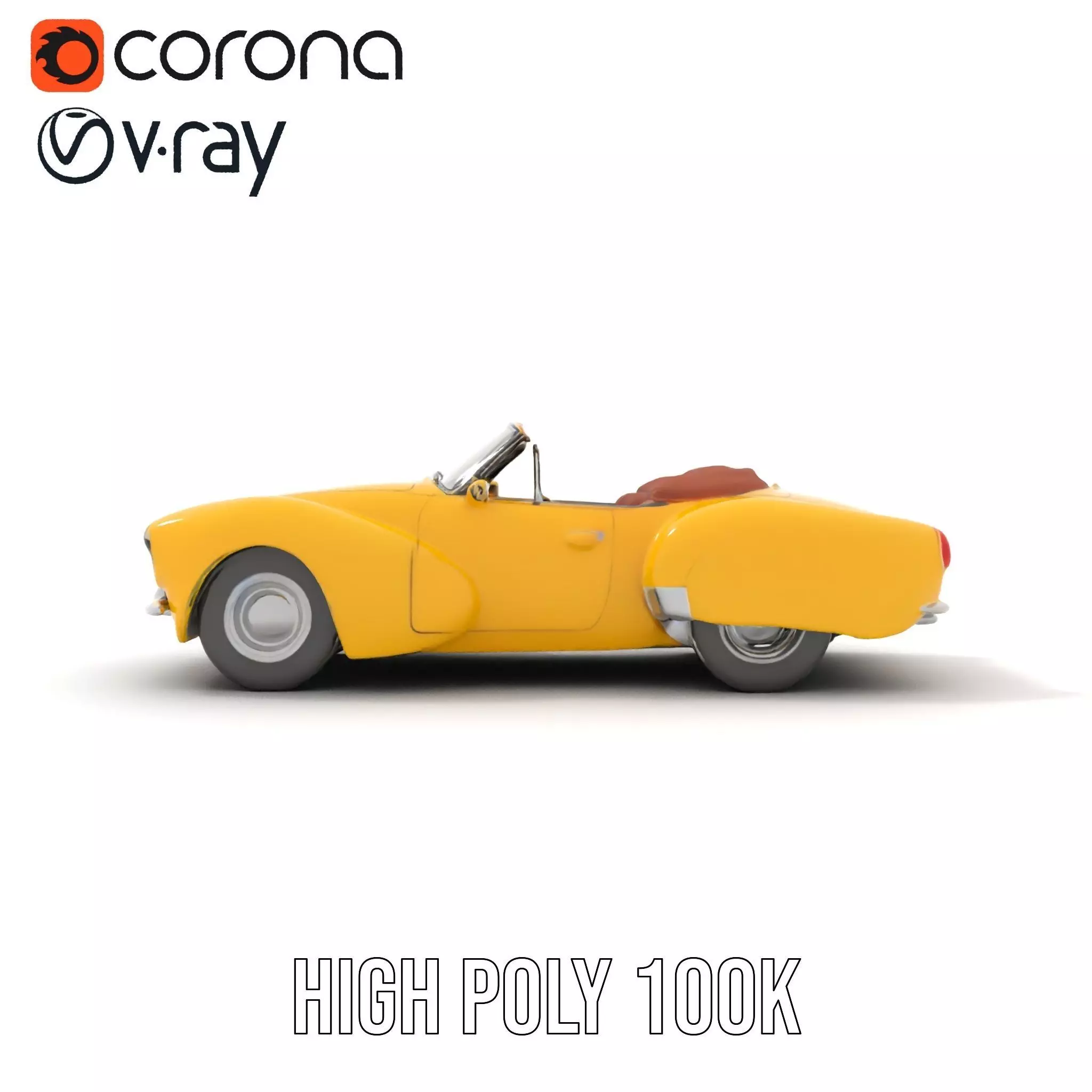 Sunny Convertible Classic model pack Low-poly 3D model_19