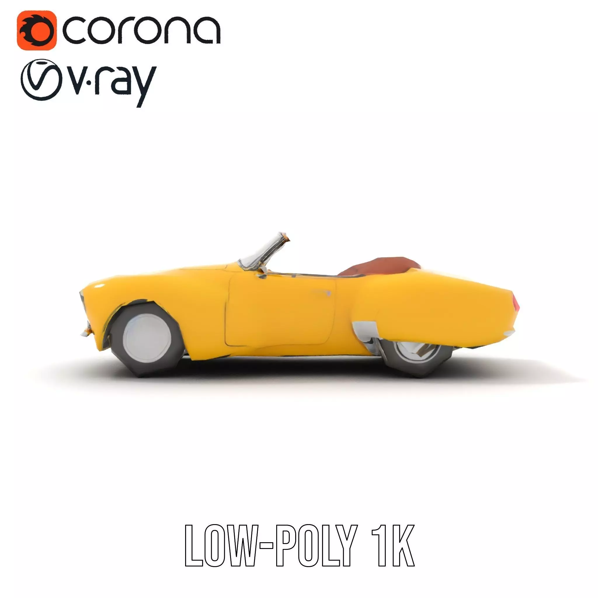 Sunny Convertible Classic model pack Low-poly 3D model_25