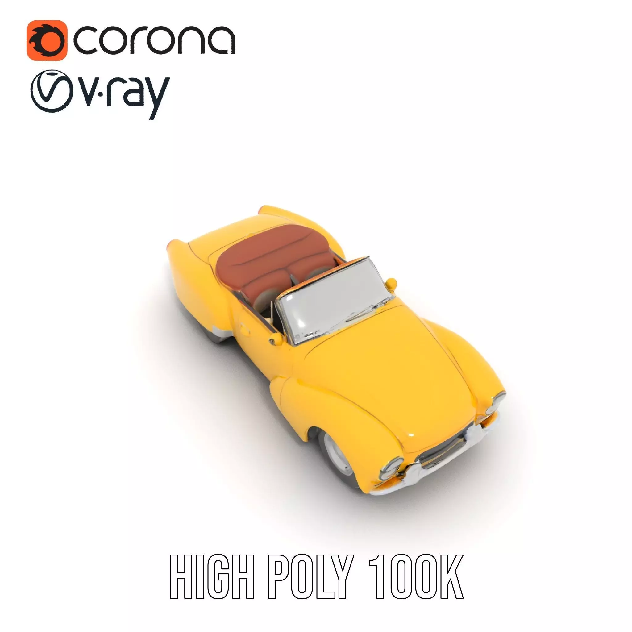 Sunny Convertible Classic model pack Low-poly 3D model_16