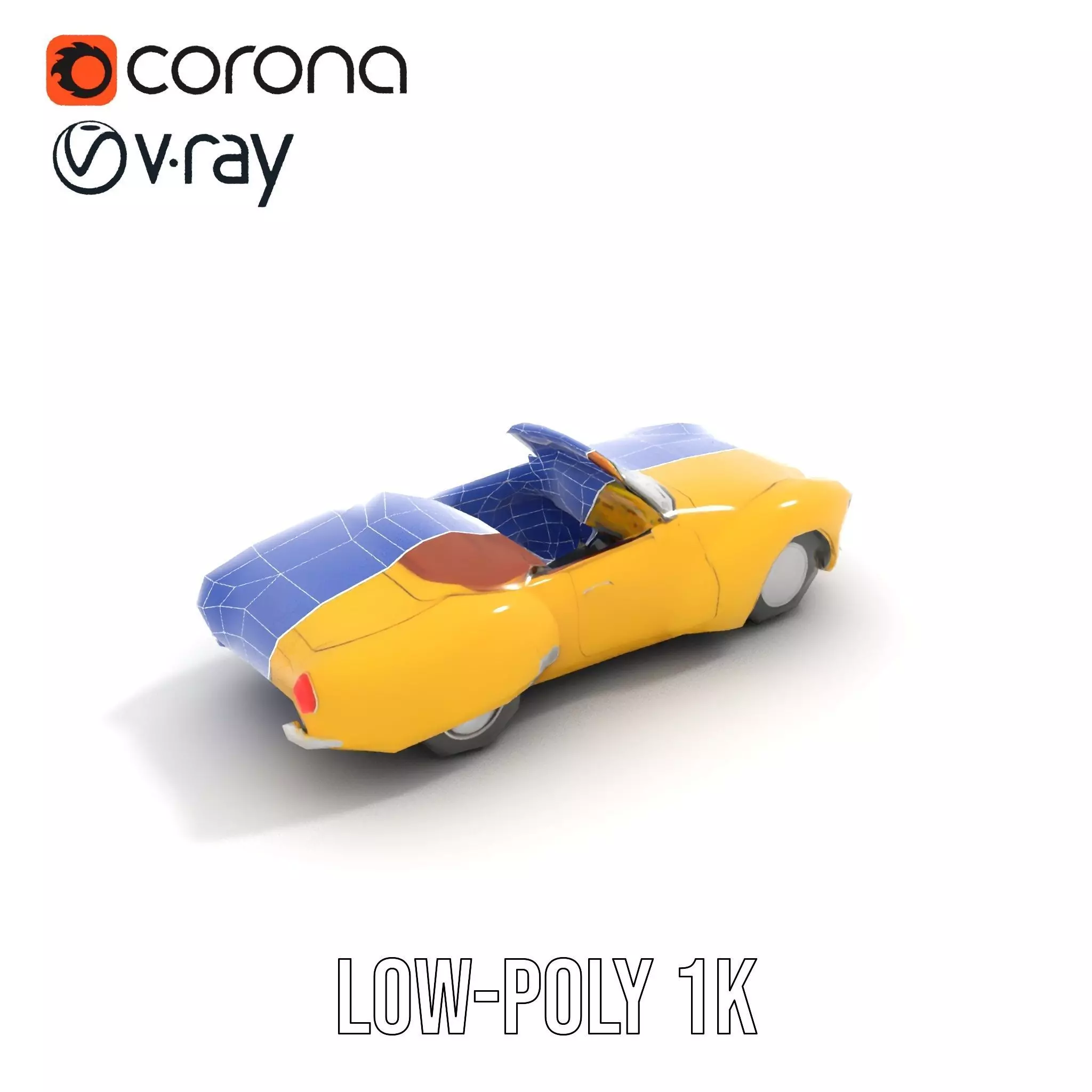 Sunny Convertible Classic model pack Low-poly 3D model_13