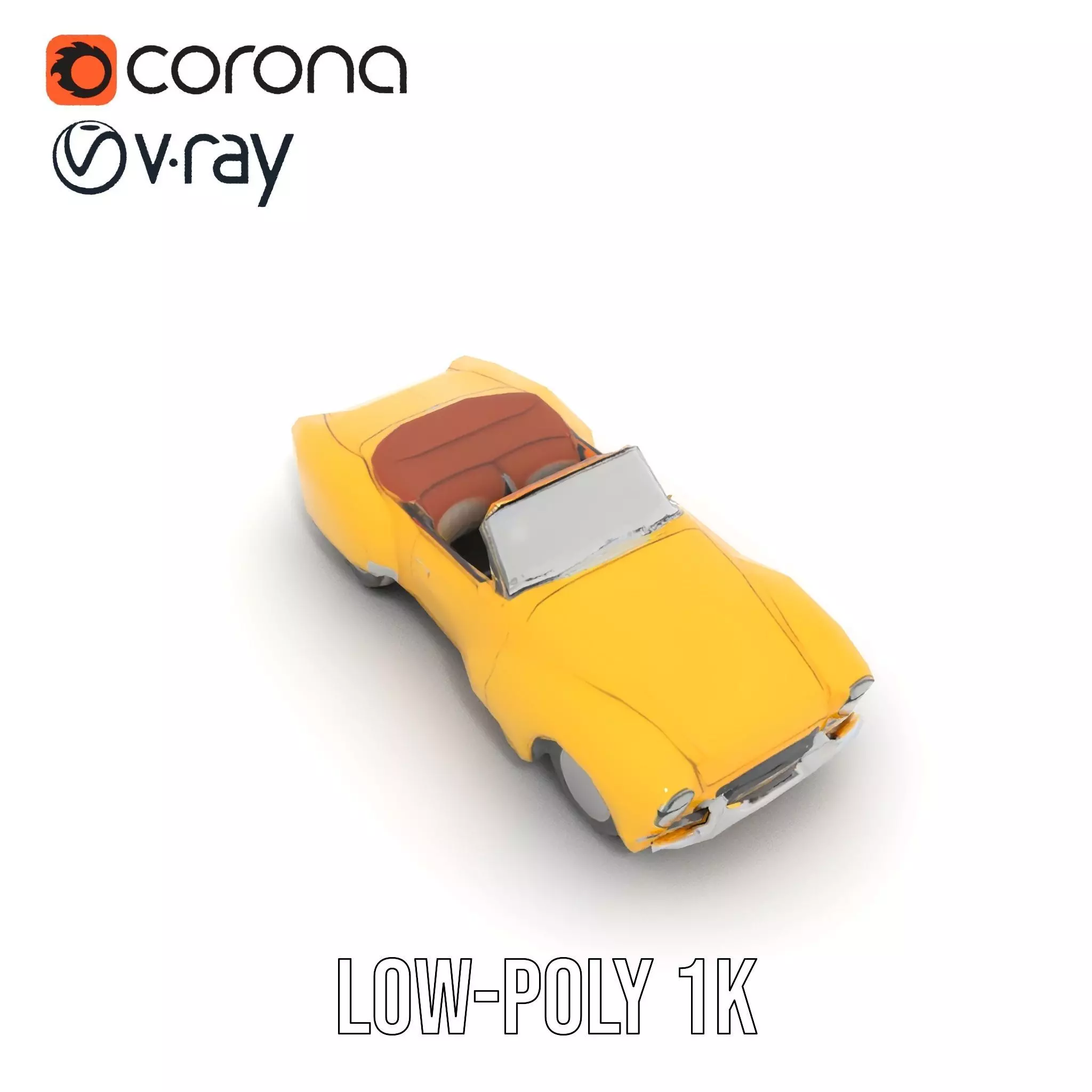 Sunny Convertible Classic model pack Low-poly 3D model_10