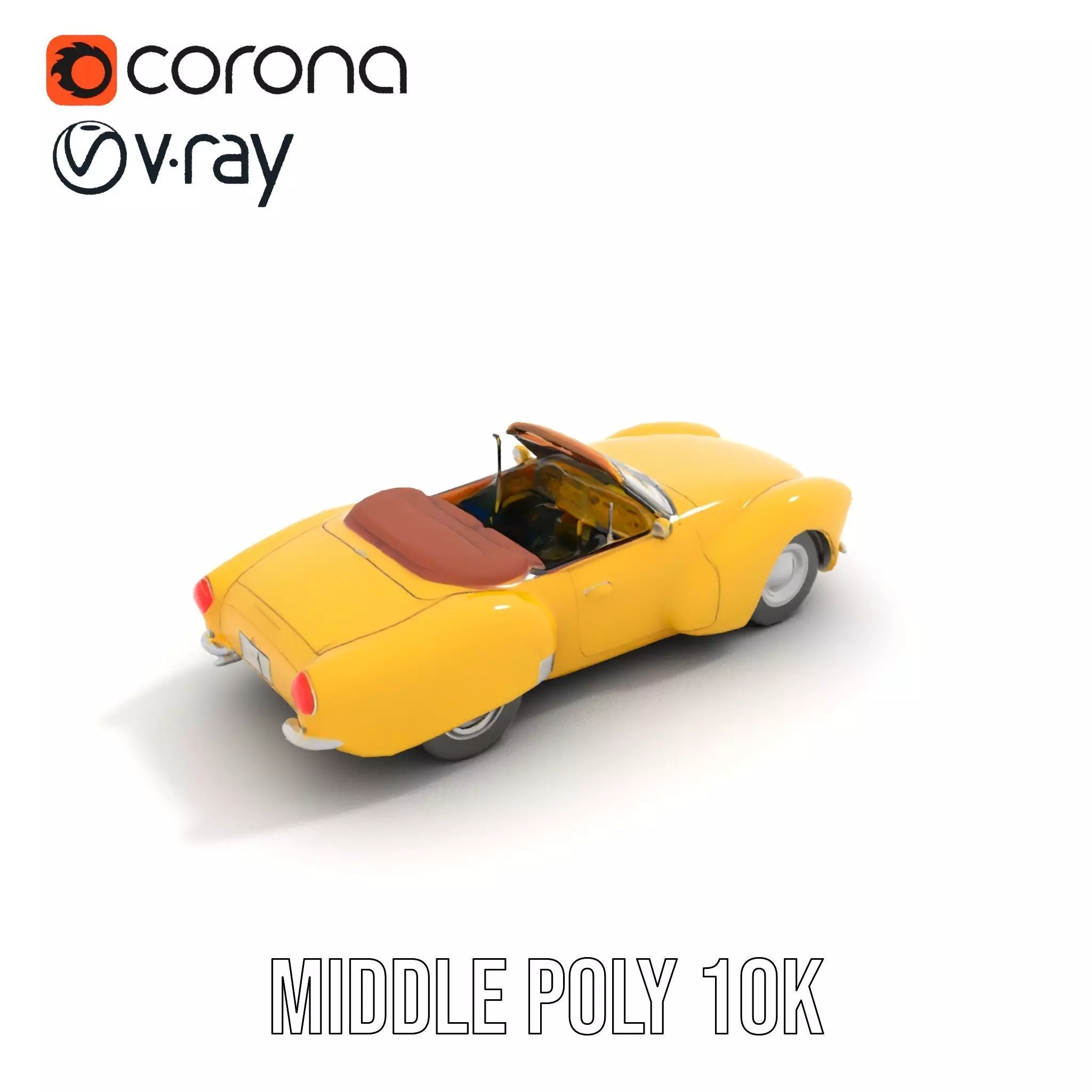 Sunny Convertible Classic model pack Low-poly 3D model_6