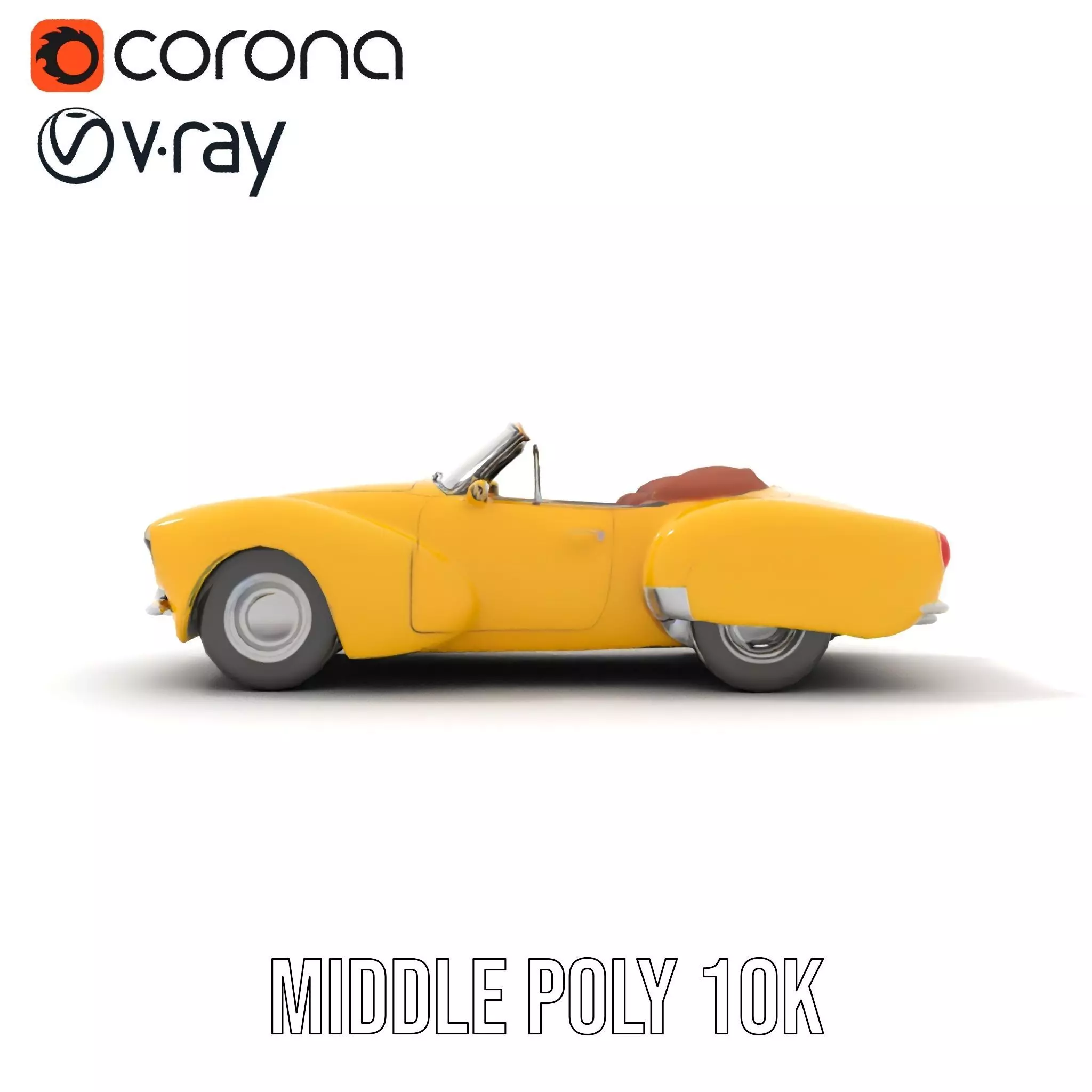 Sunny Convertible Classic model pack Low-poly 3D model_12