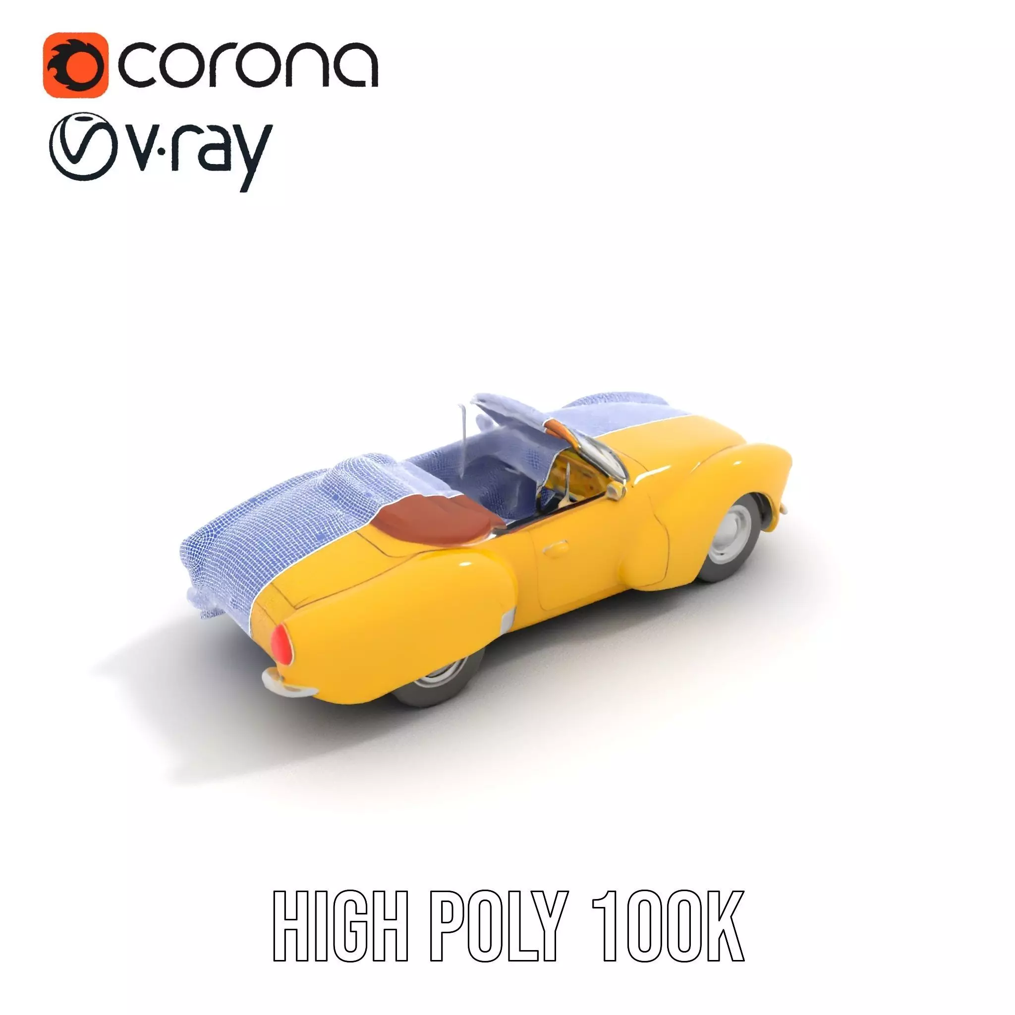 Sunny Convertible Classic model pack Low-poly 3D model_34