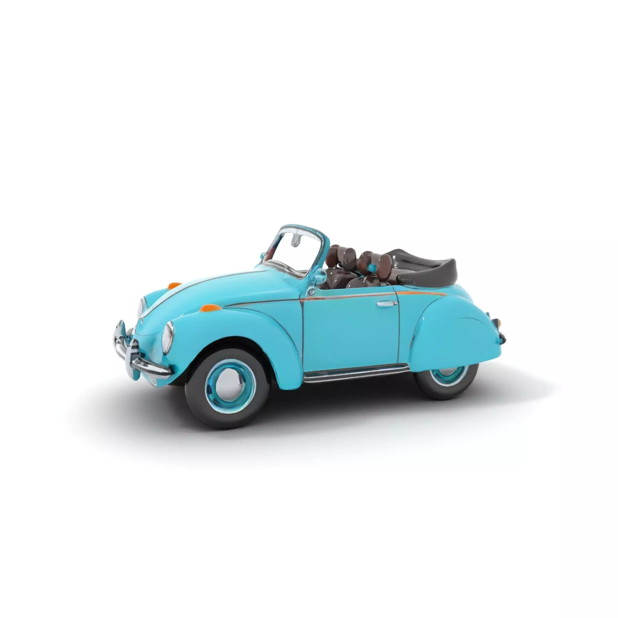 Turquoise Classic Convertible model pack Low-poly 3D model_0