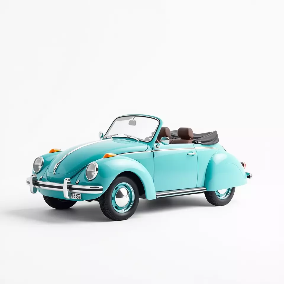 Turquoise Classic Convertible model pack Low-poly 3D model_3