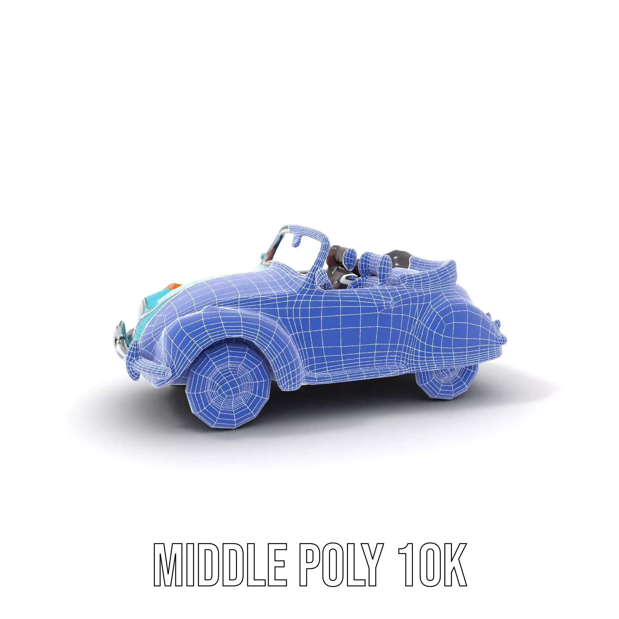 Turquoise Classic Convertible model pack Low-poly 3D model_28