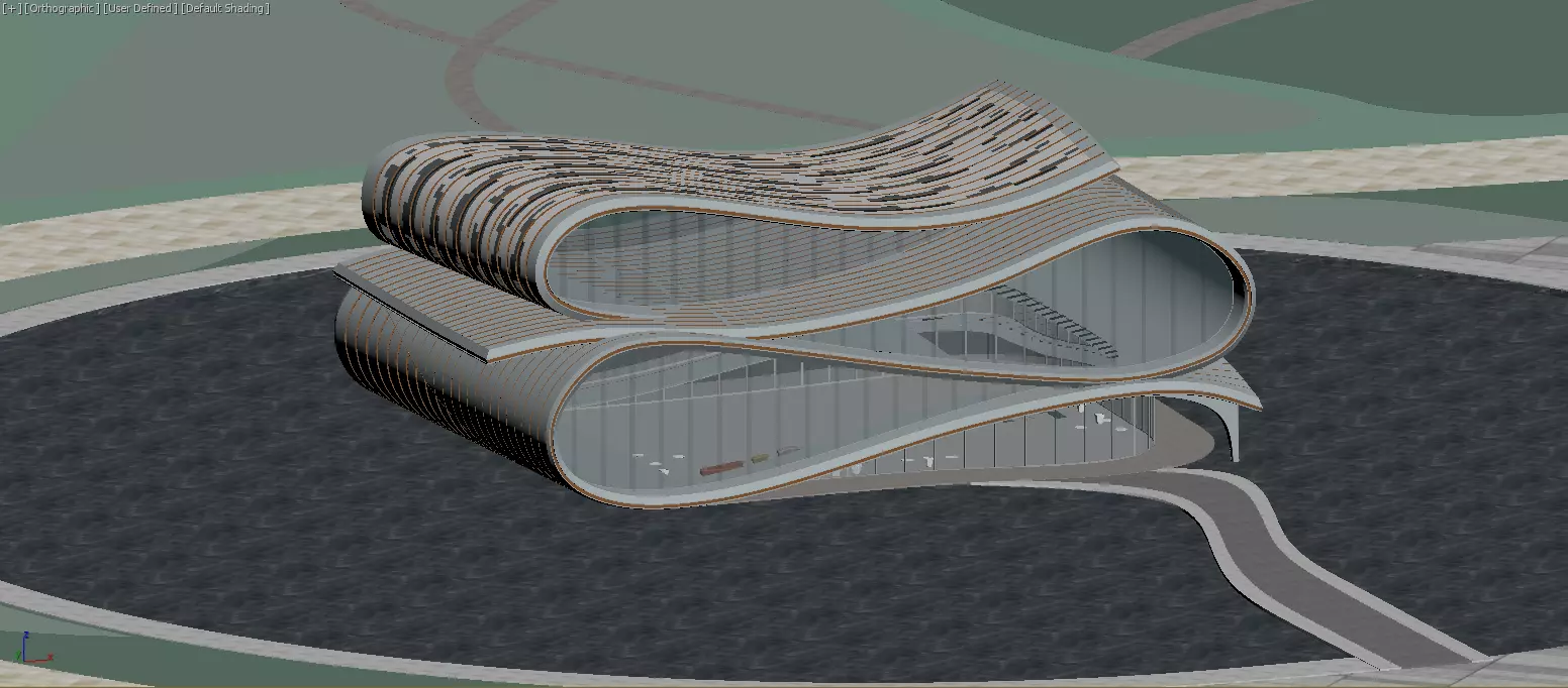 exhibition hall   gymnasium Low-poly 3D model_1