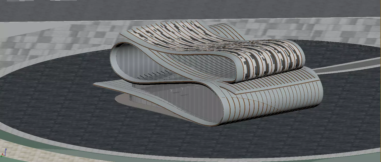 exhibition hall   gymnasium Low-poly 3D model_4