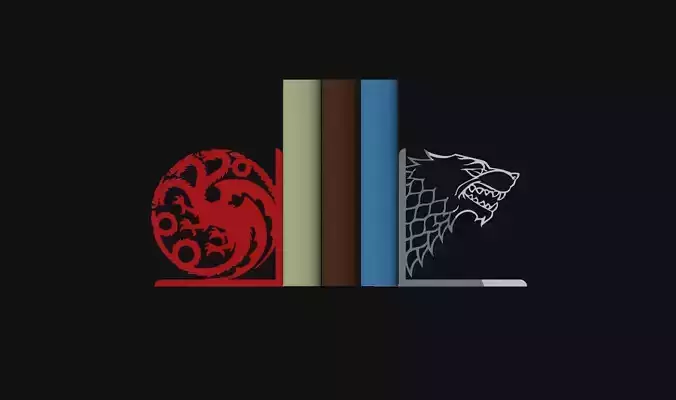 Game of Thrones Bookends Set Targaryen and Stark Fantasy 