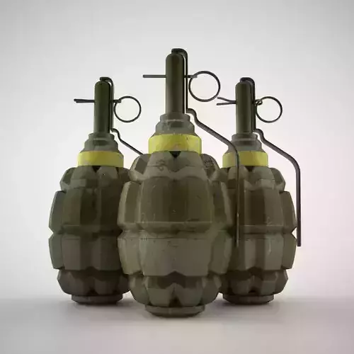 Hand grenade world war 2 pineapple shape 3D model