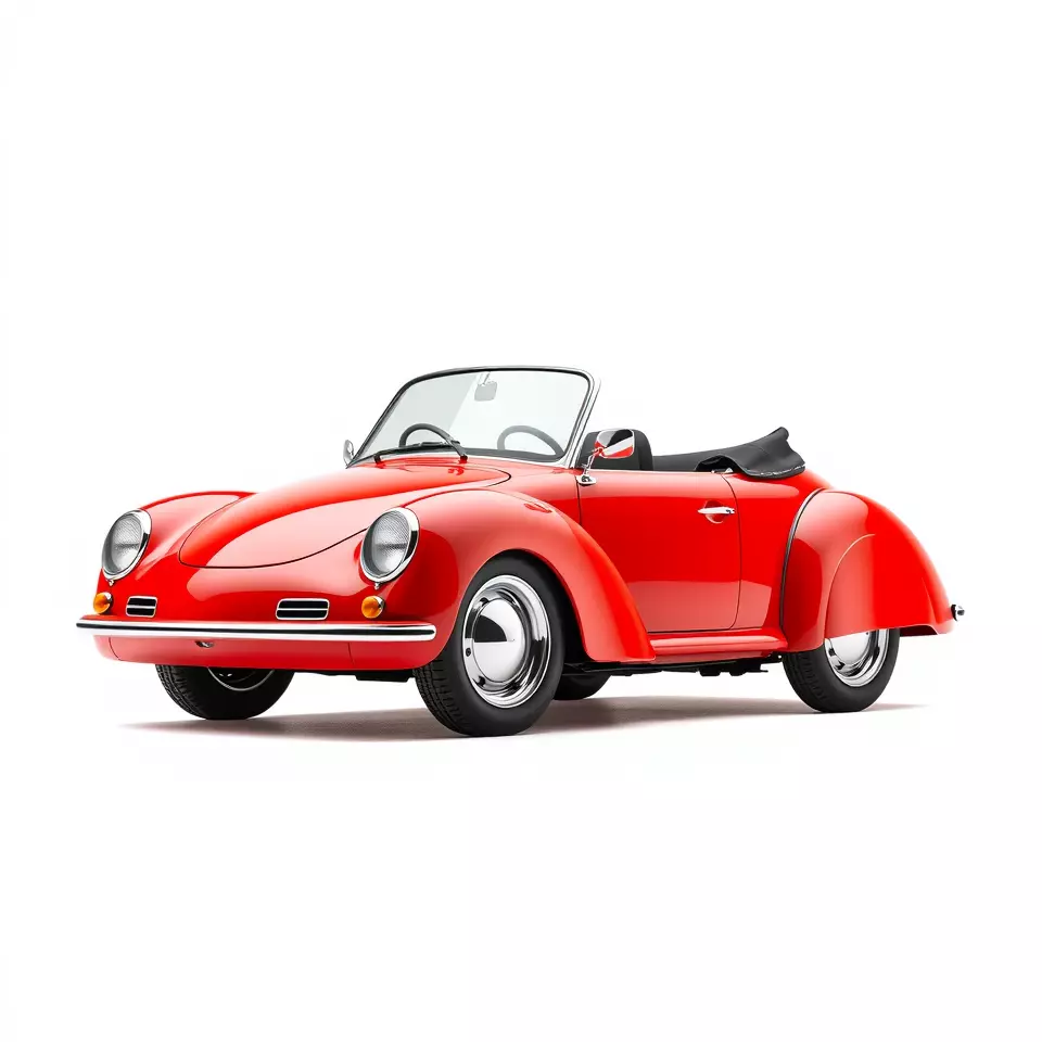 Classic Red Cabriolet model pack Low-poly 3D model_3