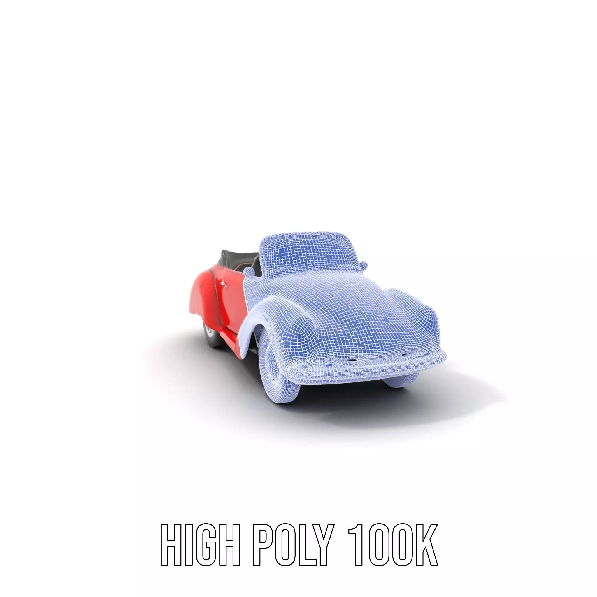 Classic Red Cabriolet model pack Low-poly 3D model_5