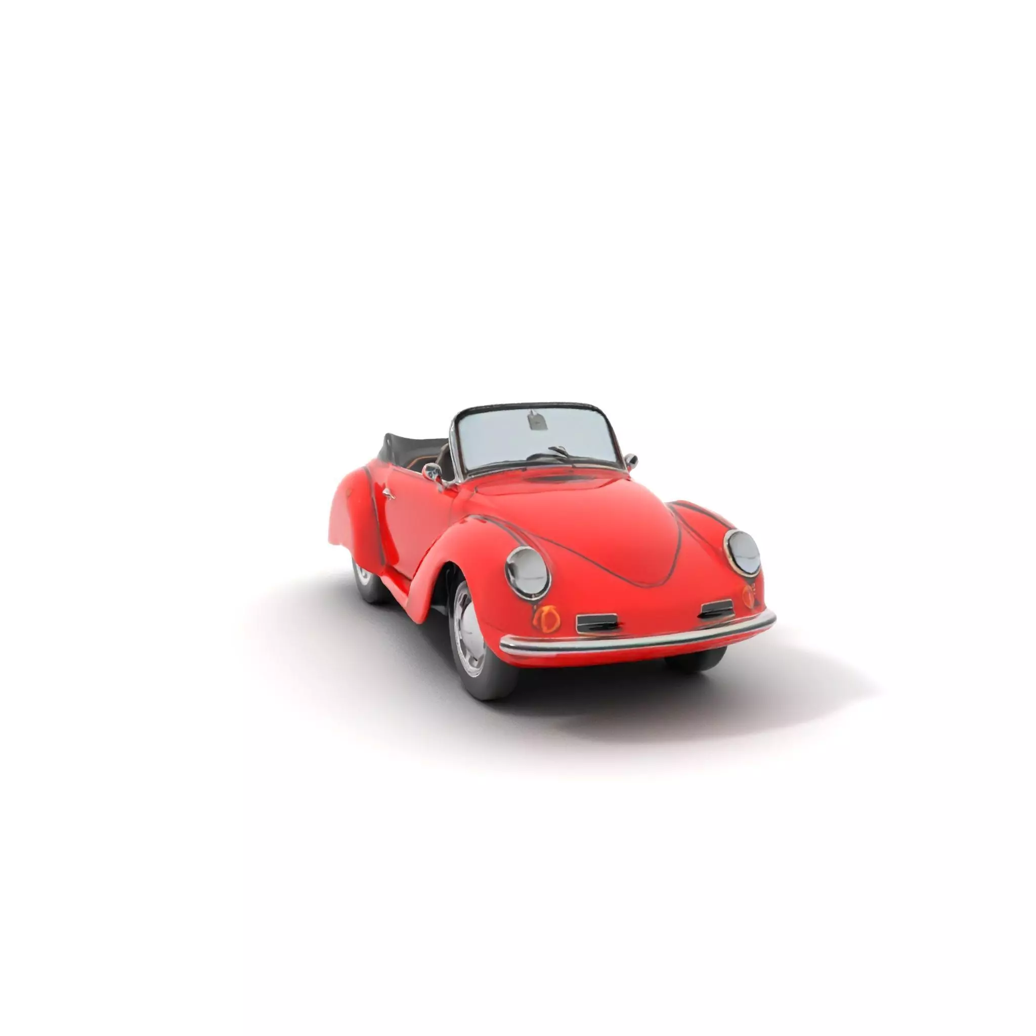 Classic Red Cabriolet model pack Low-poly 3D model_0