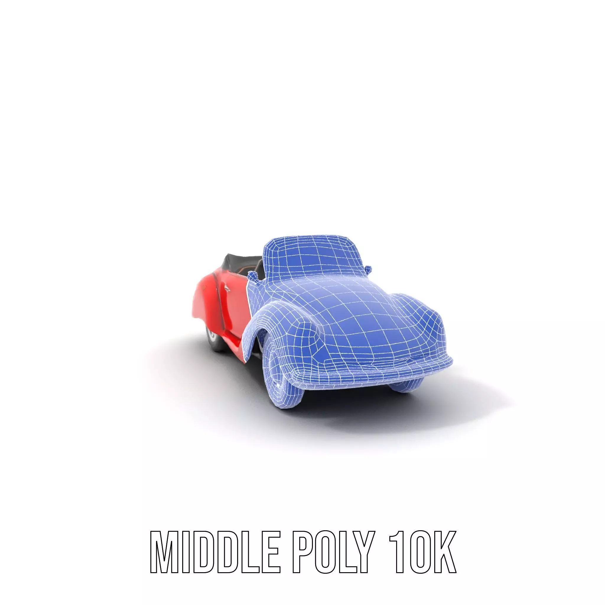Classic Red Cabriolet model pack Low-poly 3D model_19