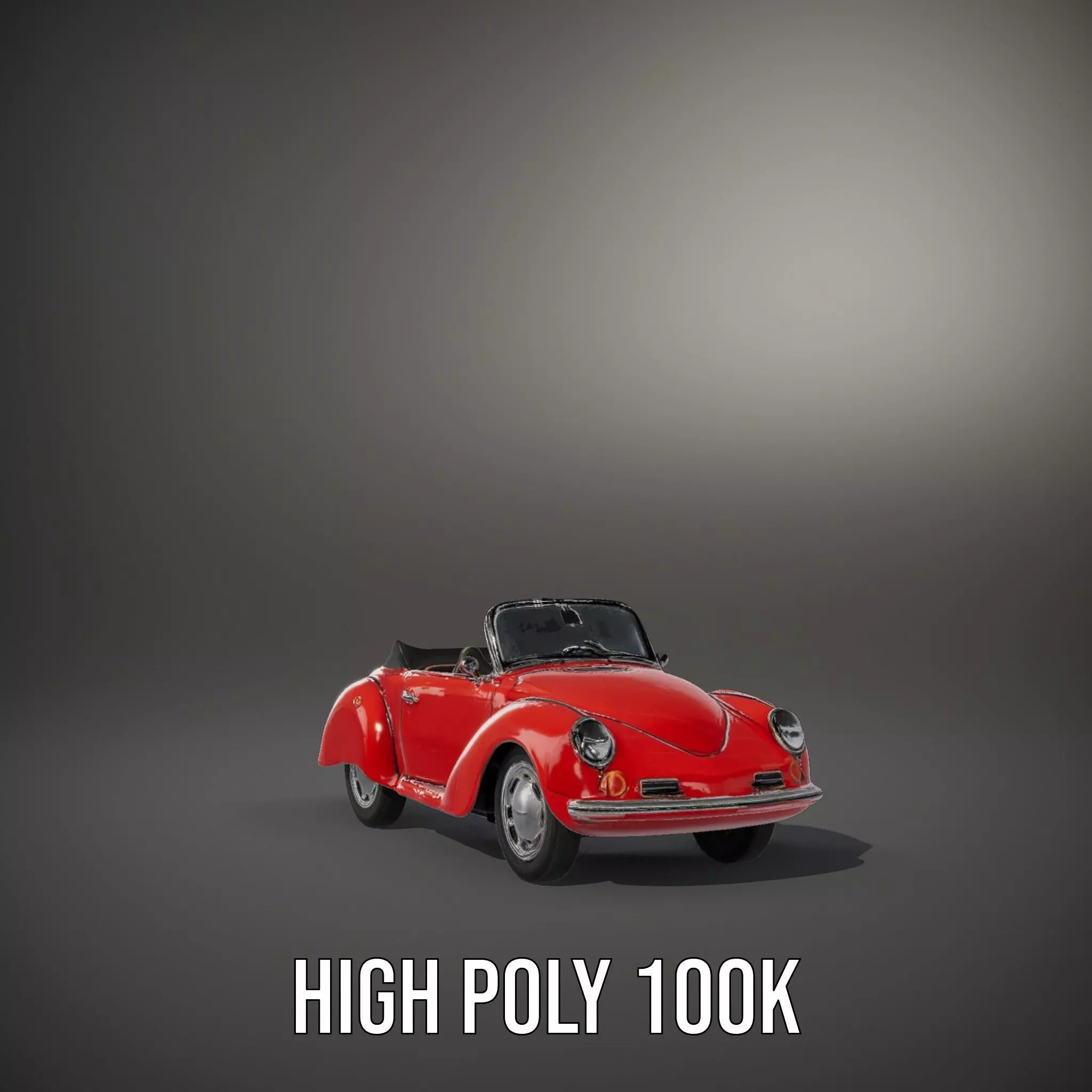 Classic Red Cabriolet model pack Low-poly 3D model_9