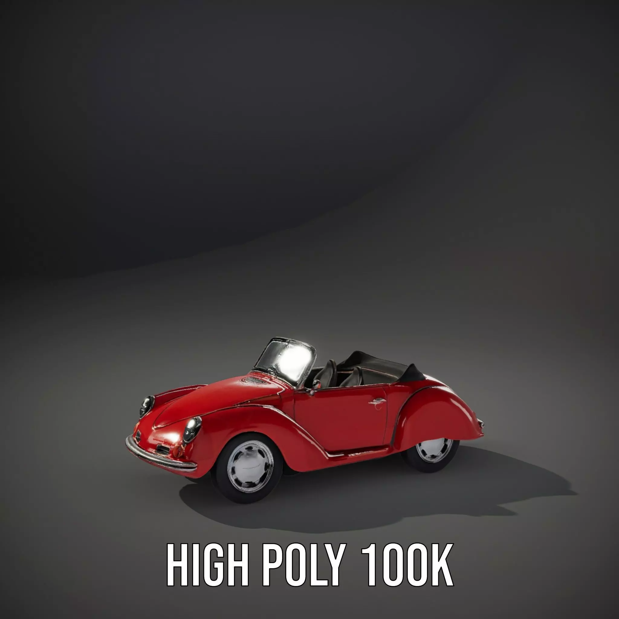 Classic Red Cabriolet model pack Low-poly 3D model_11