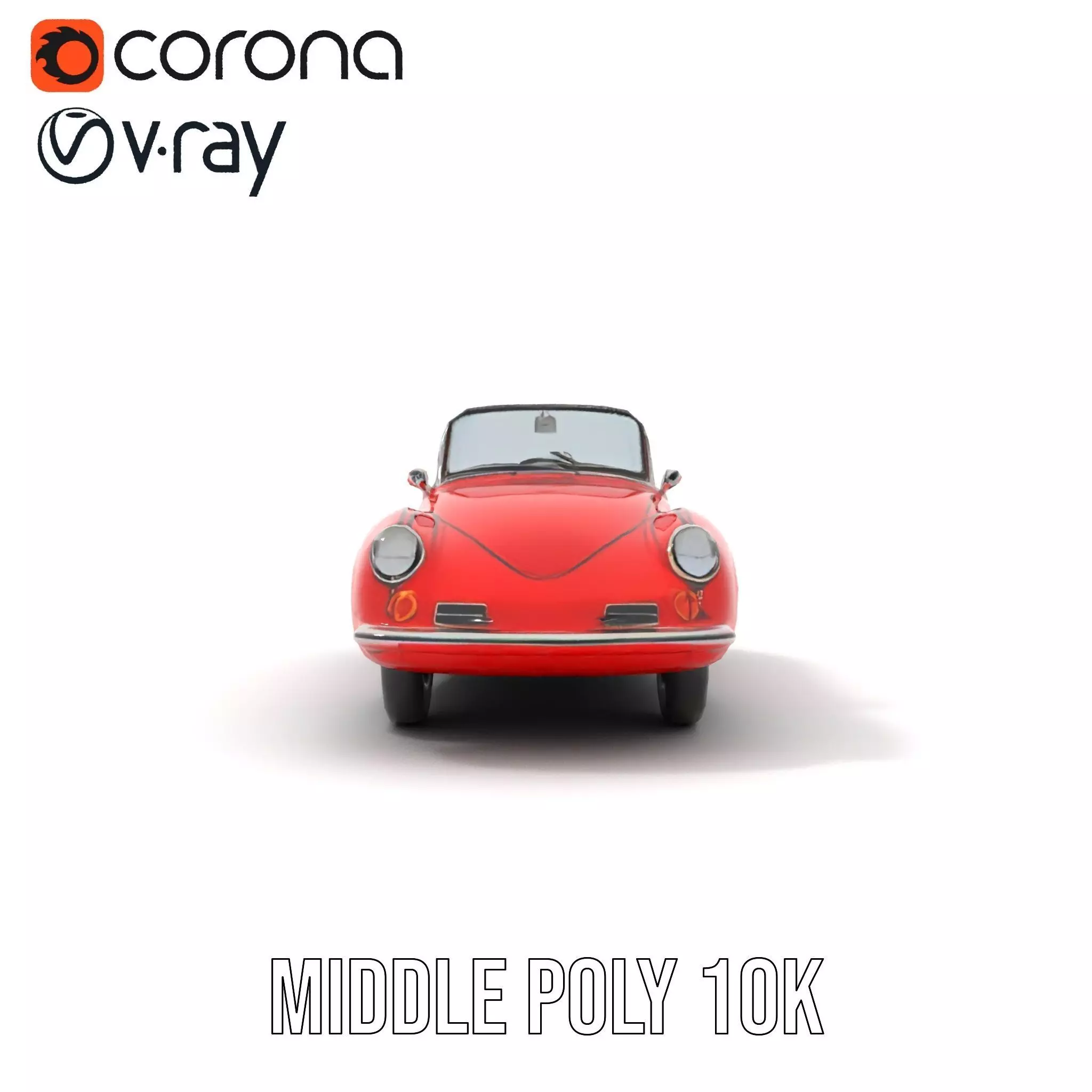 Classic Red Cabriolet model pack Low-poly 3D model_24