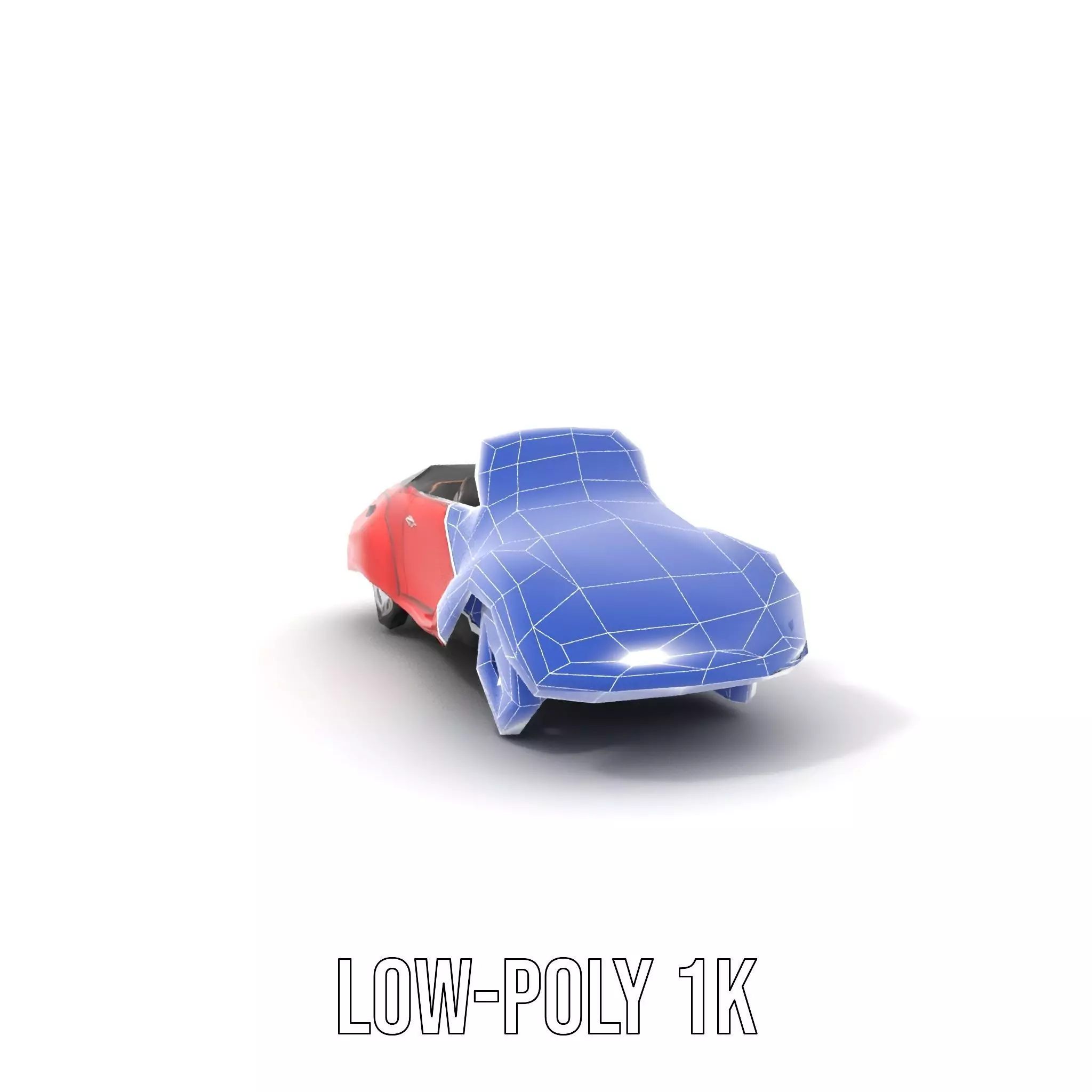Classic Red Cabriolet model pack Low-poly 3D model_15