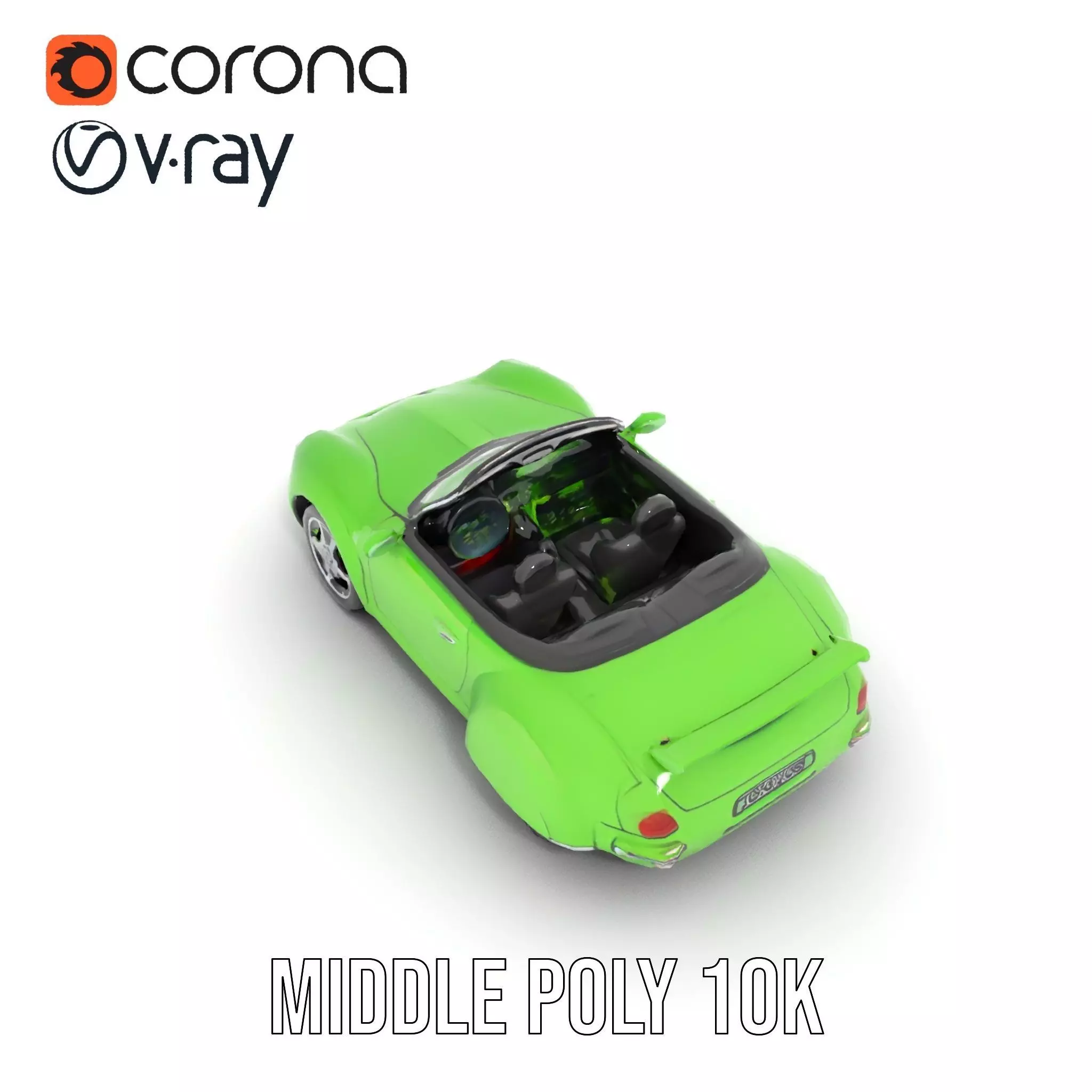 Lime Convertible Model Pack Low-poly 3D model_22