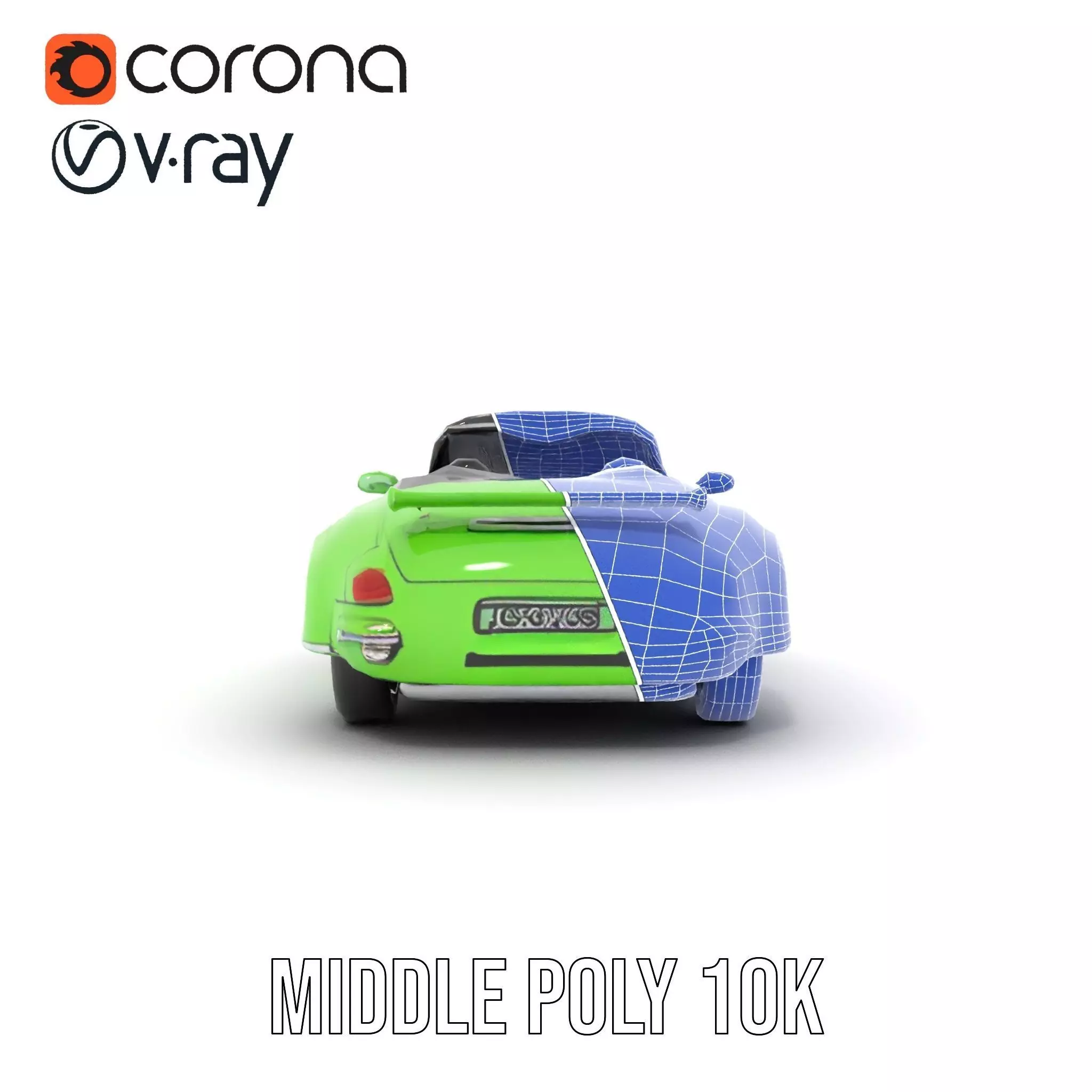Lime Convertible Model Pack Low-poly 3D model_27