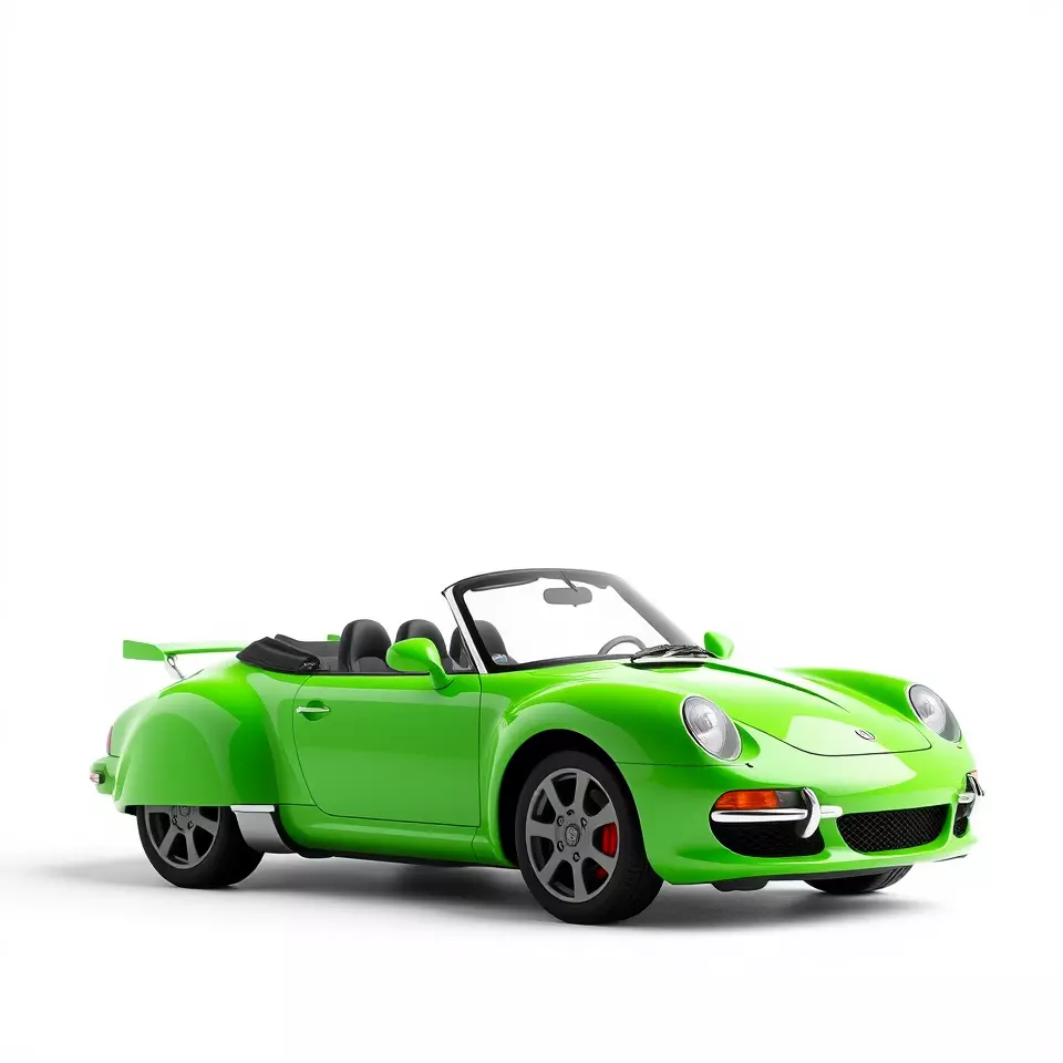 Lime Convertible Model Pack Low-poly 3D model_3