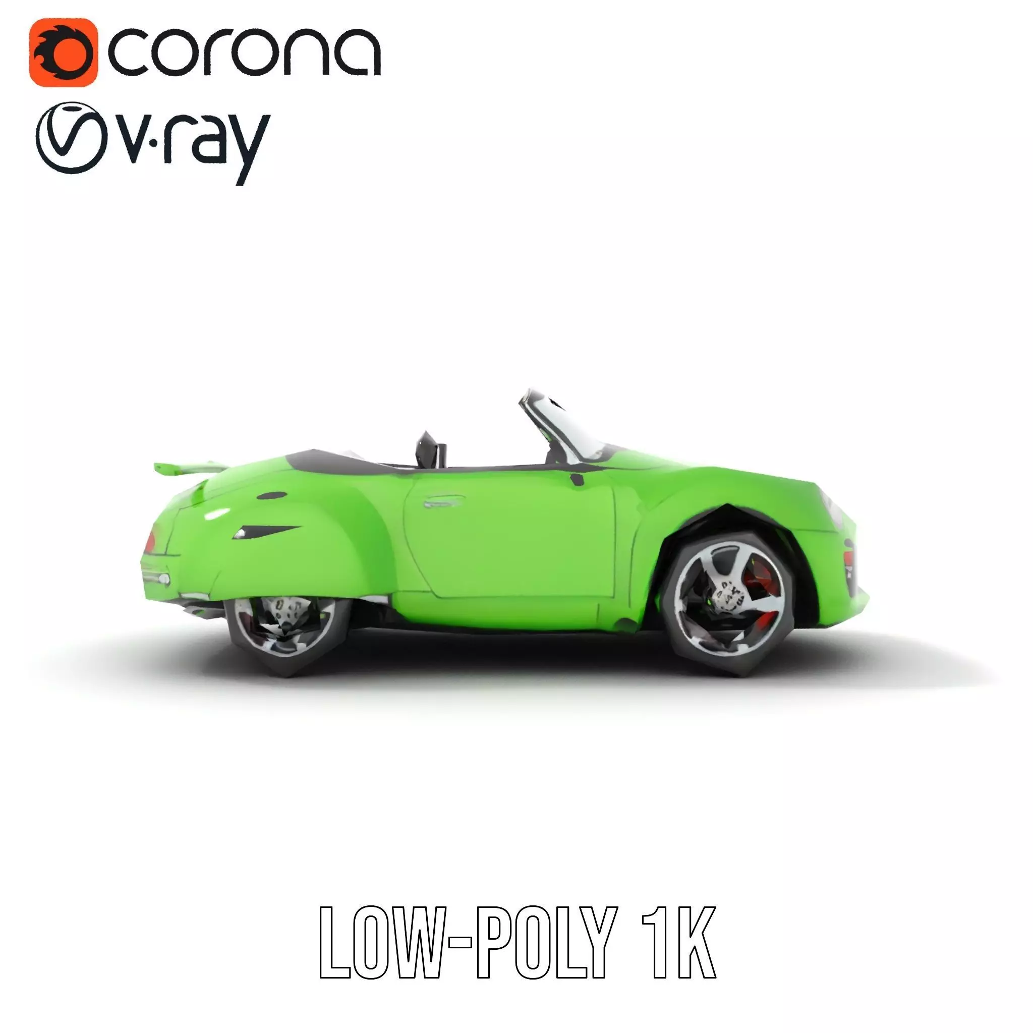Lime Convertible Model Pack Low-poly 3D model_13