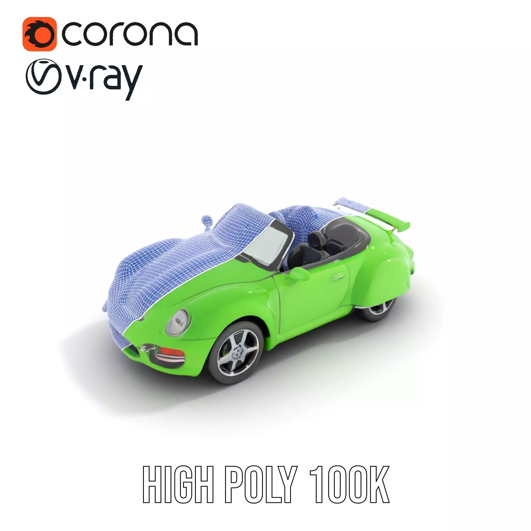 Lime Convertible Model Pack Low-poly 3D model_32