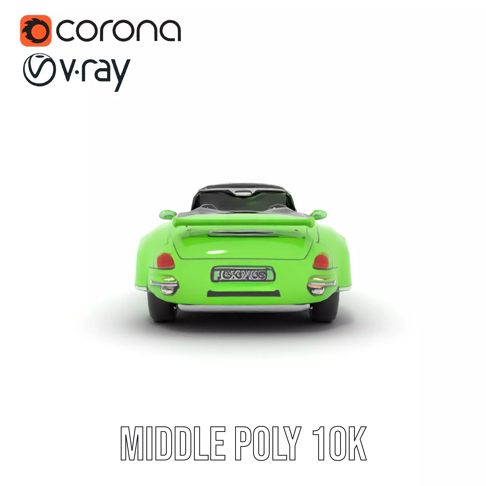 Lime Convertible Model Pack Low-poly 3D model_14