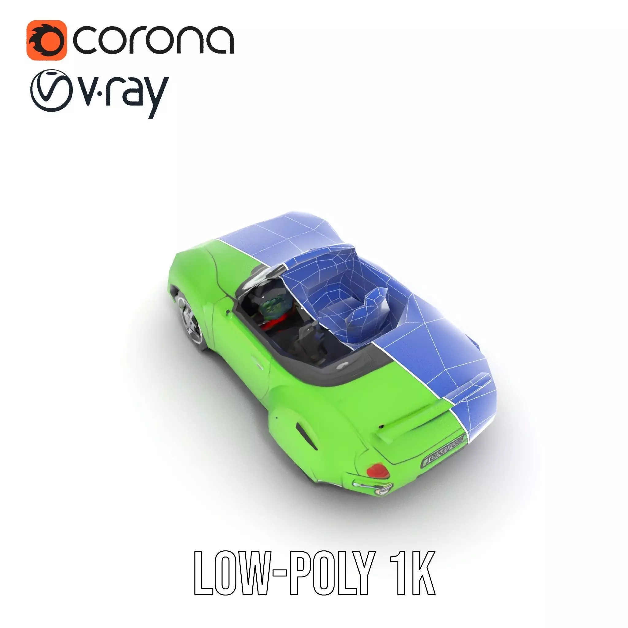 Lime Convertible Model Pack Low-poly 3D model_21