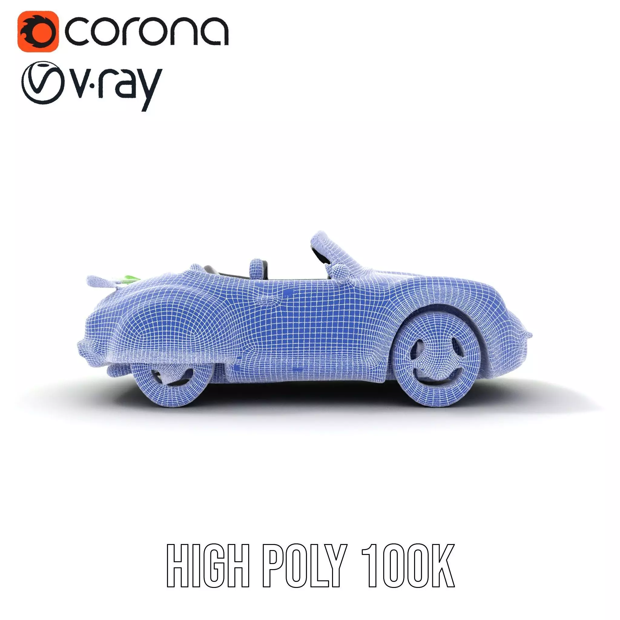 Lime Convertible Model Pack Low-poly 3D model_34