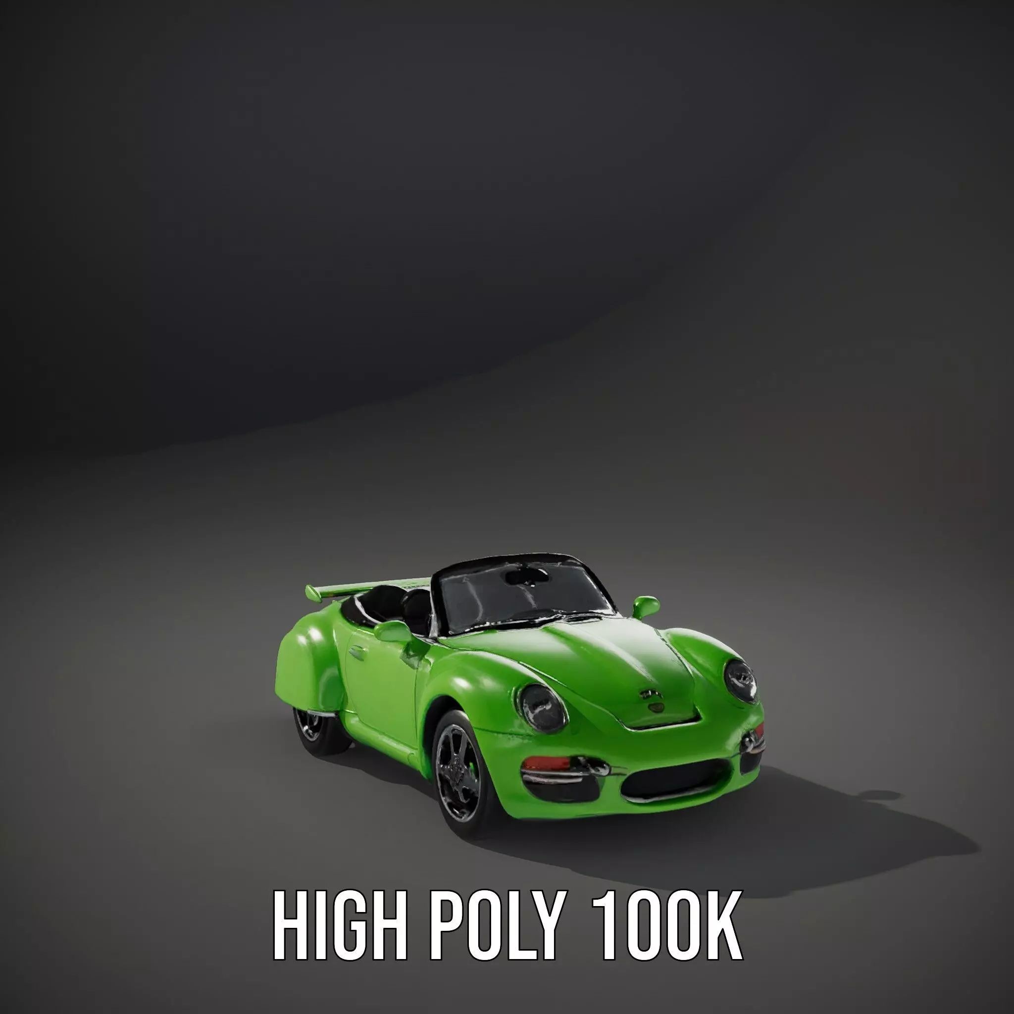 Lime Convertible Model Pack Low-poly 3D model_9