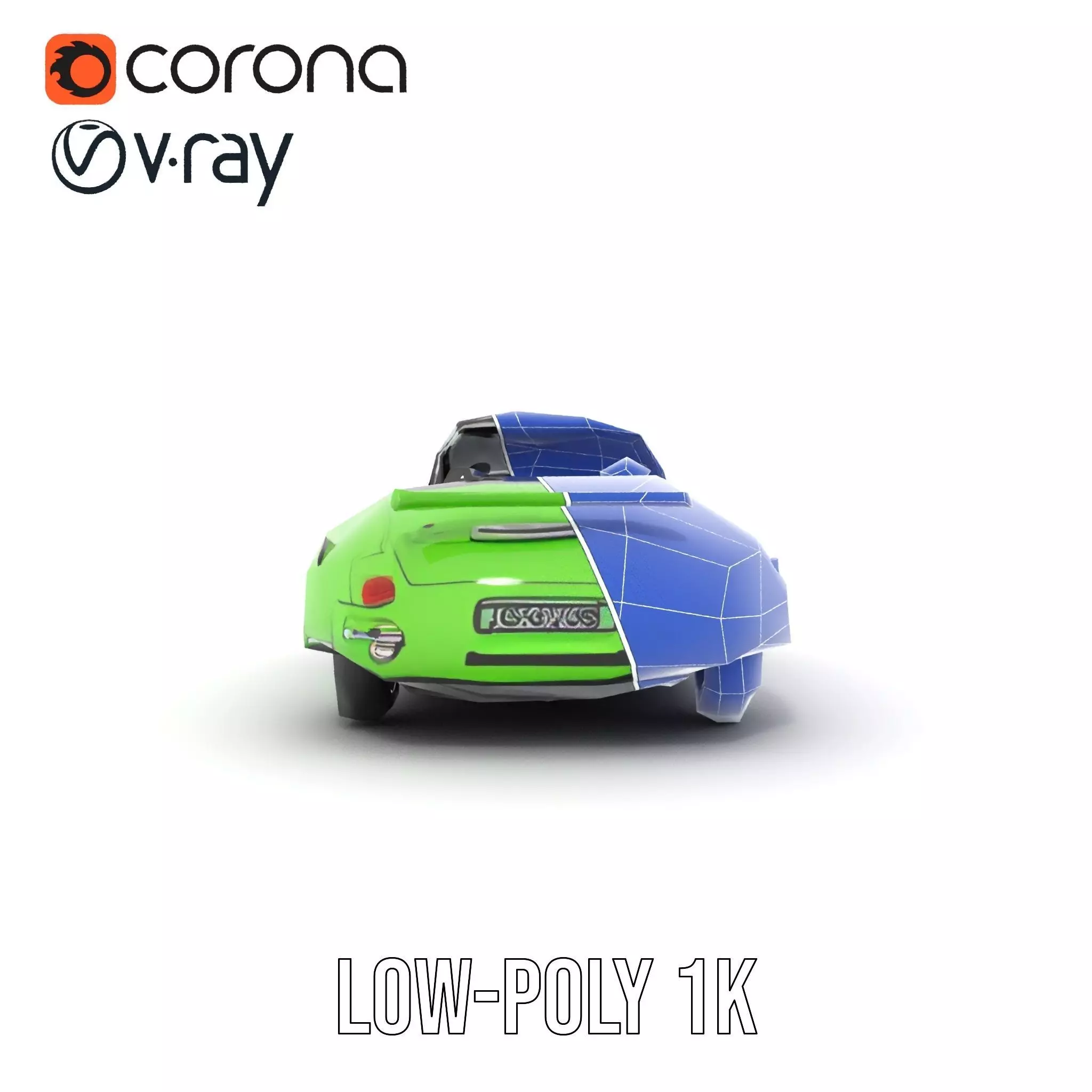 Lime Convertible Model Pack Low-poly 3D model_31