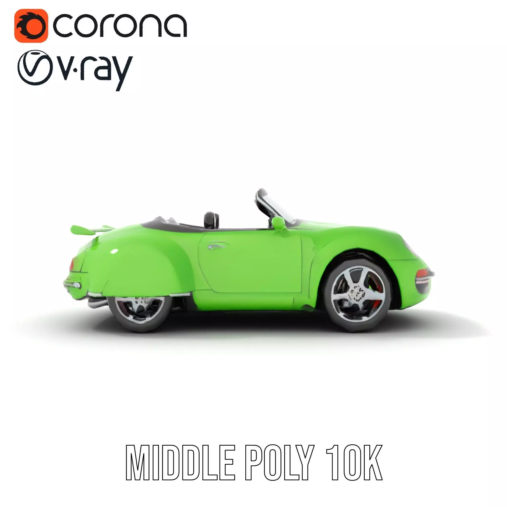 Lime Convertible Model Pack Low-poly 3D model_20