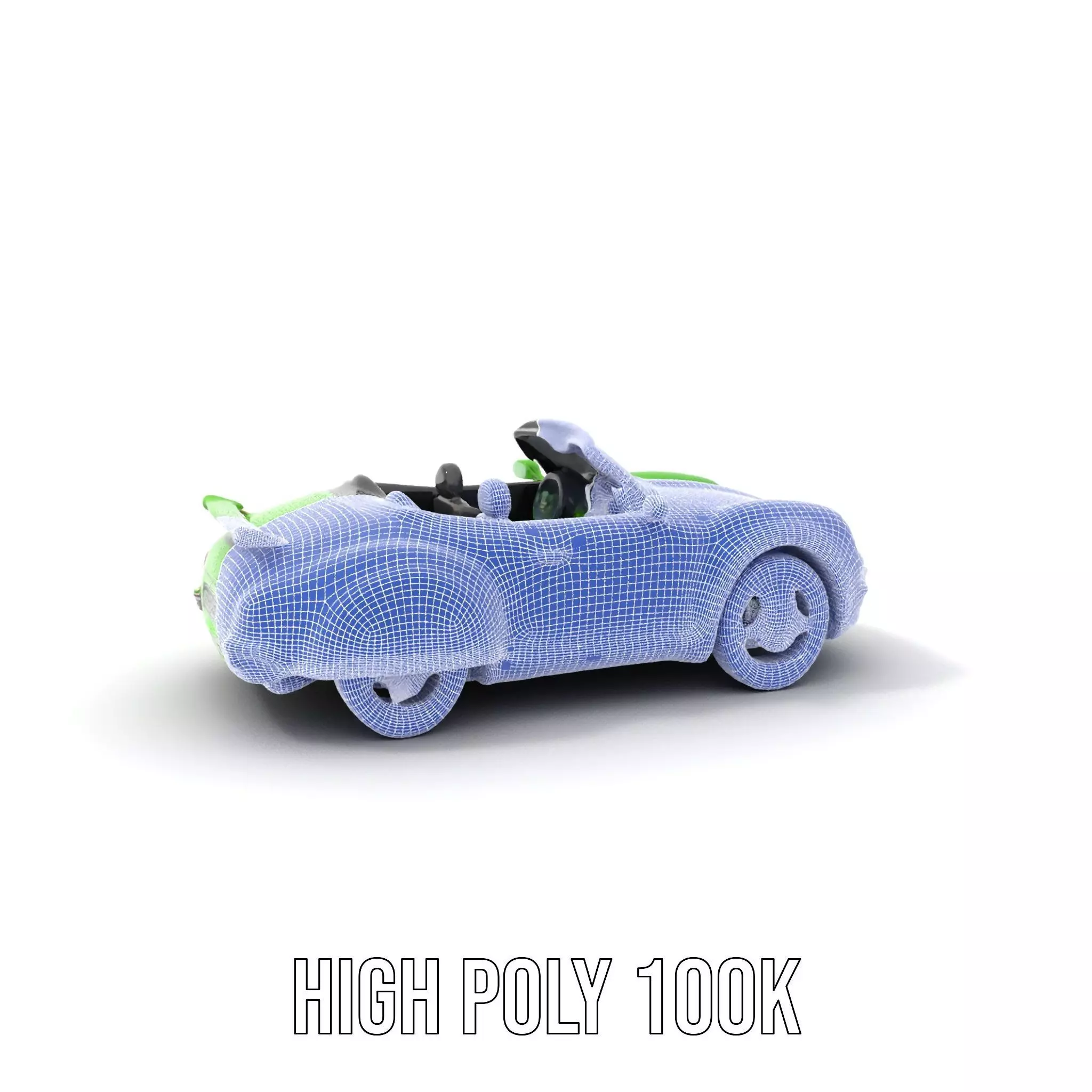 Lime Convertible Model Pack Low-poly 3D model_5