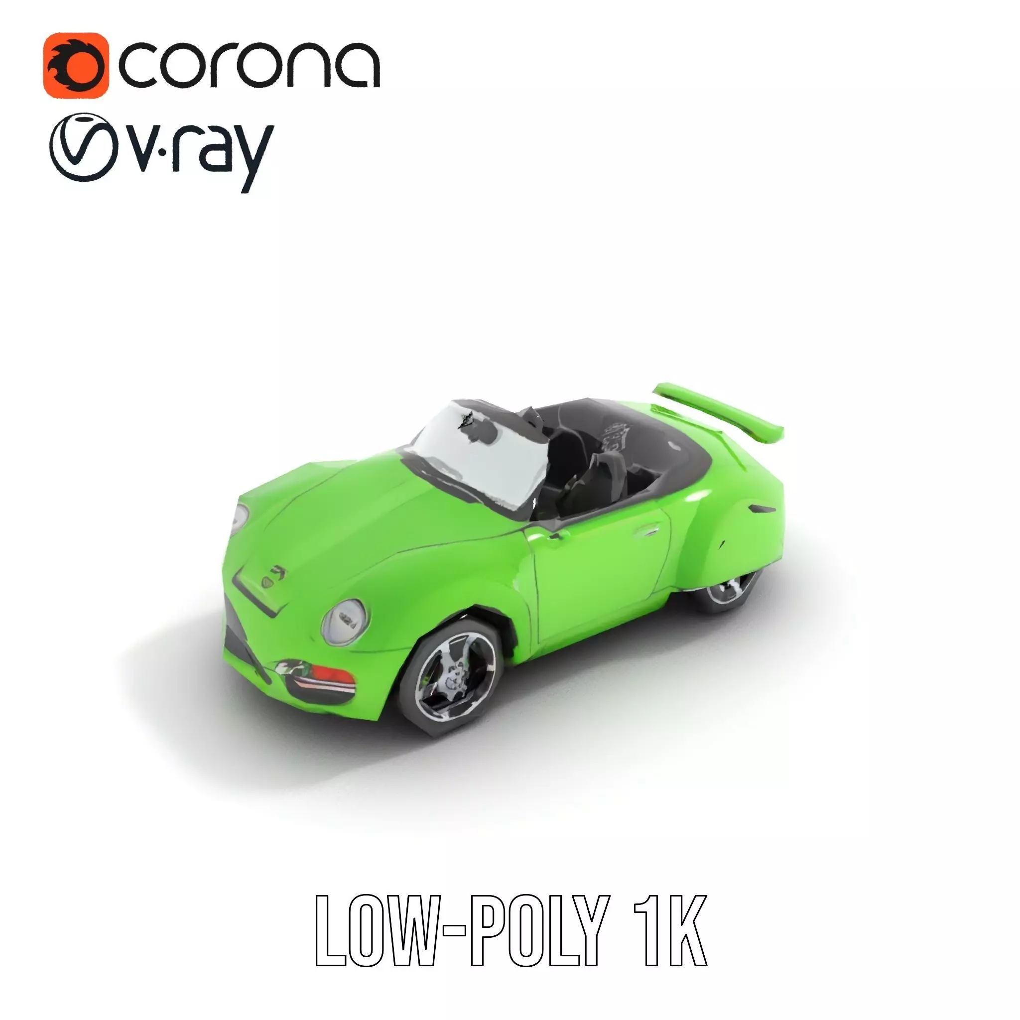 Lime Convertible Model Pack Low-poly 3D model_15