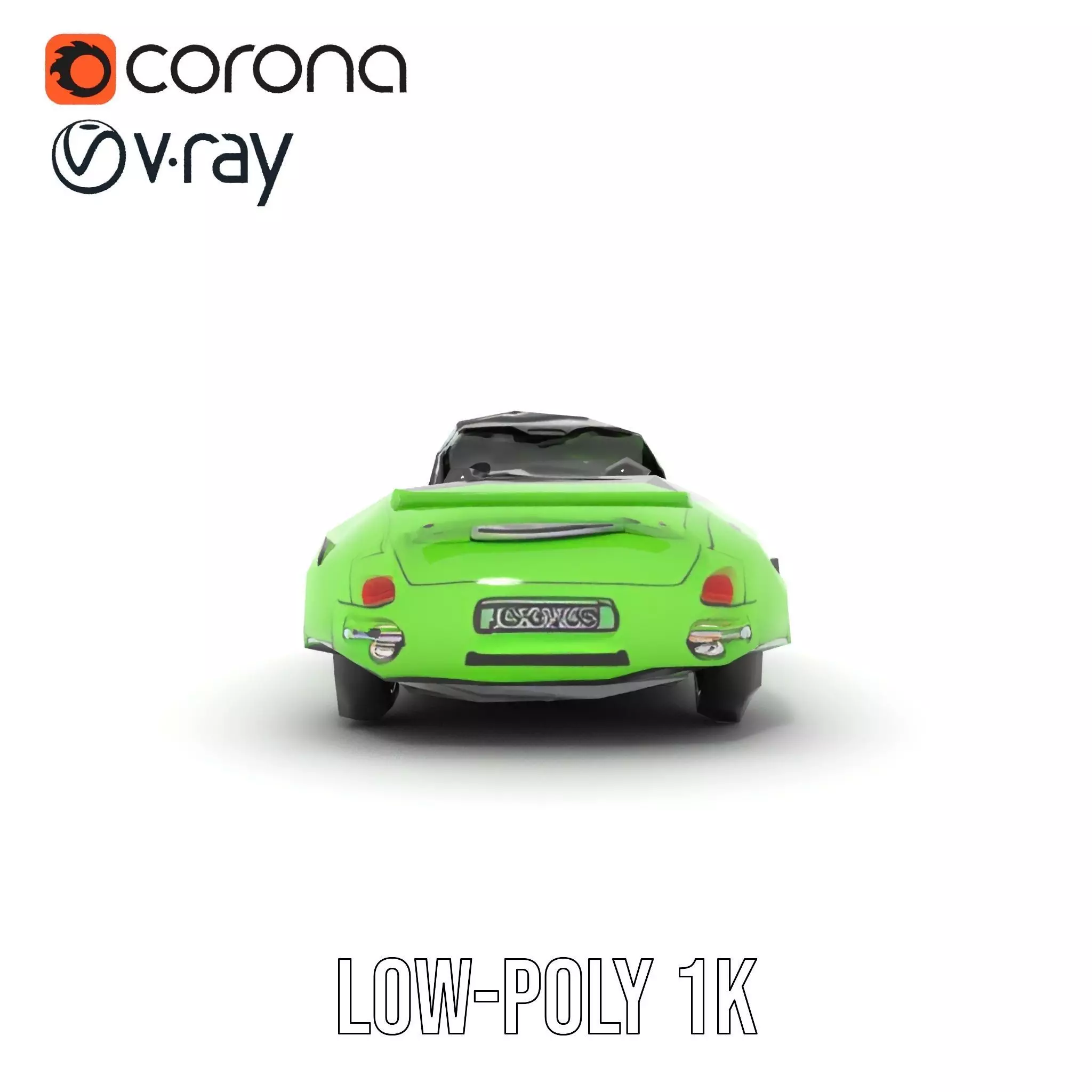 Lime Convertible Model Pack Low-poly 3D model_23