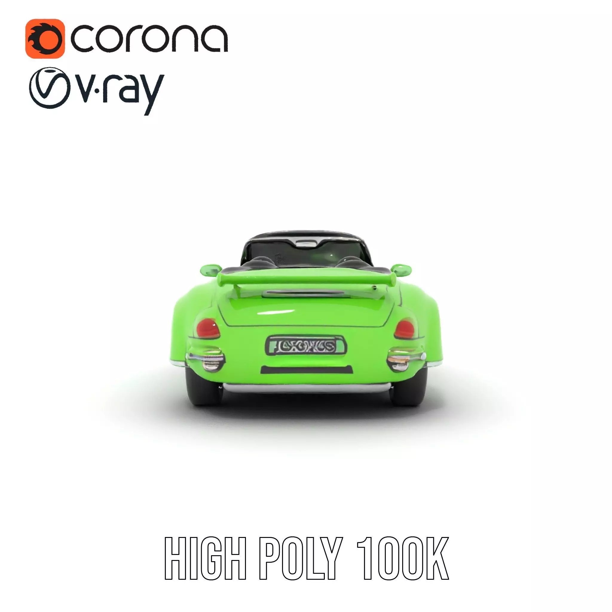 Lime Convertible Model Pack Low-poly 3D model_33