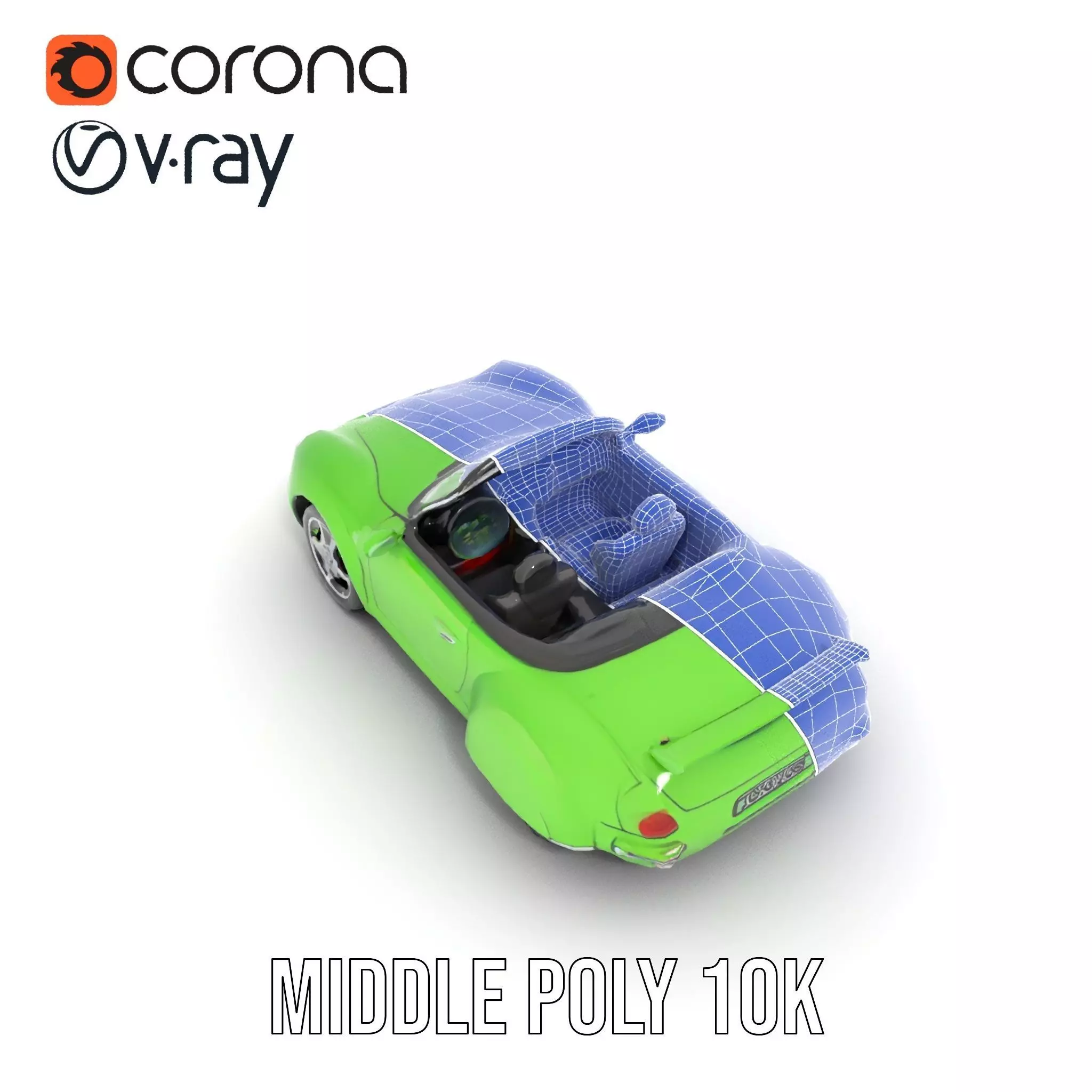 Lime Convertible Model Pack Low-poly 3D model_25