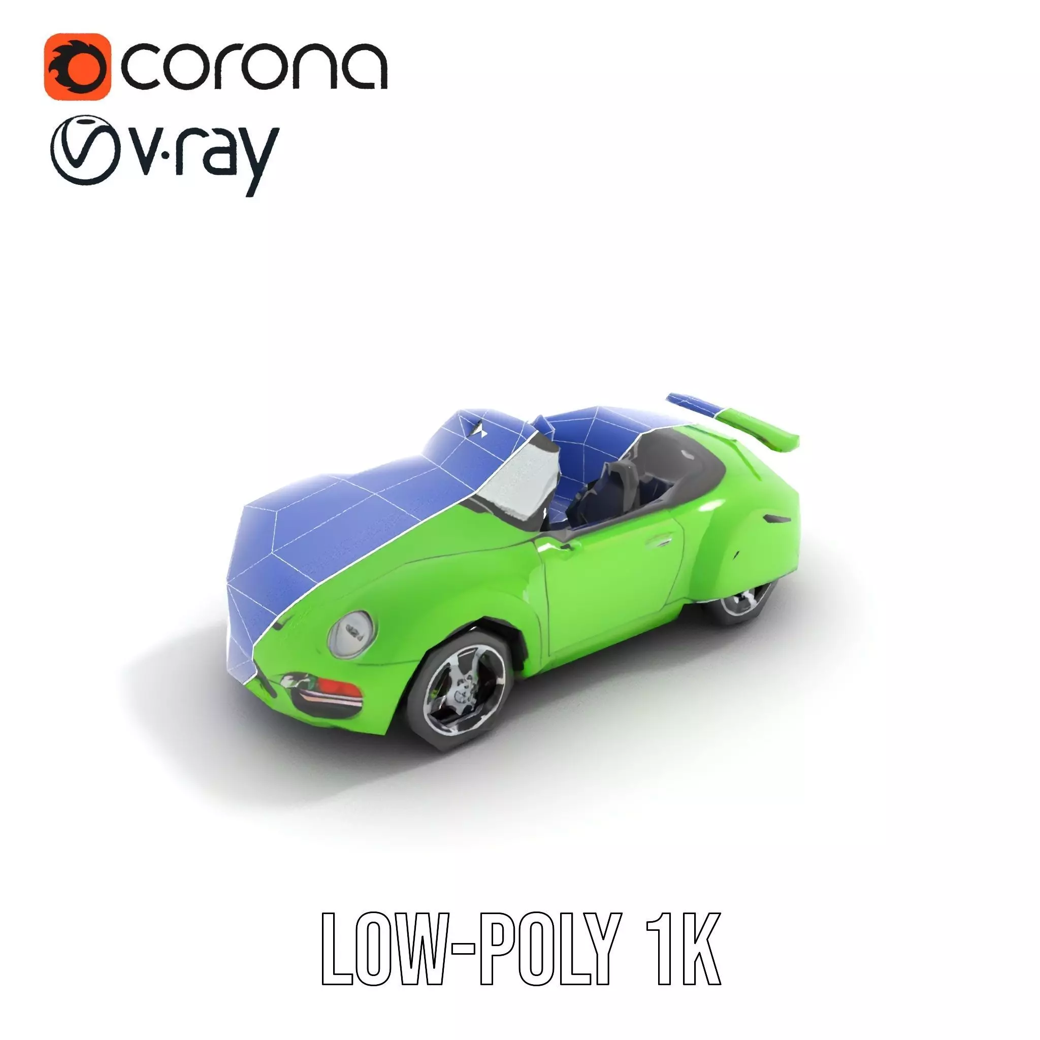 Lime Convertible Model Pack Low-poly 3D model_26
