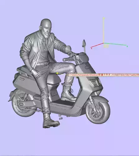 Man riding a motorcycle