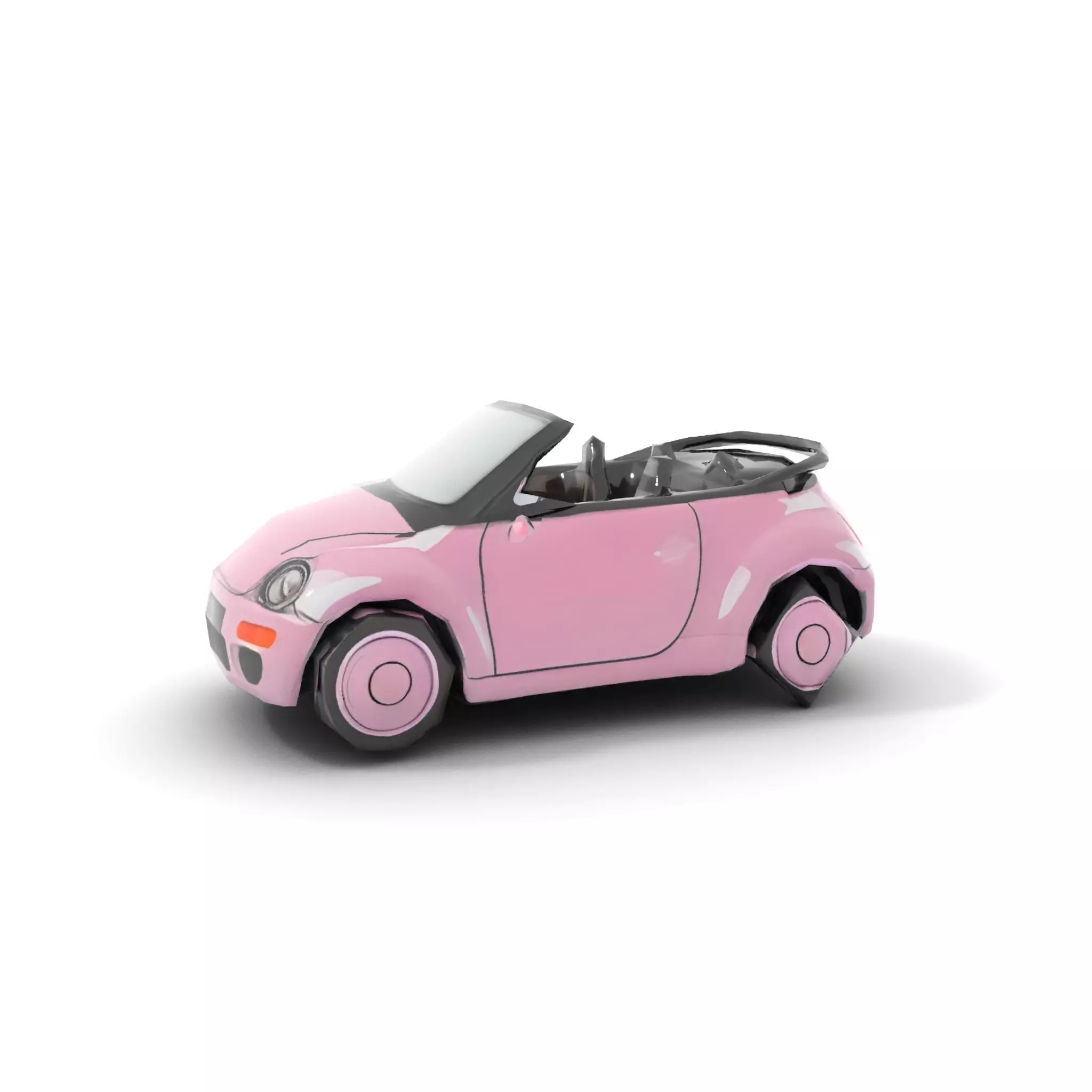 Pink Convertible Beetle model pack Low-poly 3D model_8
