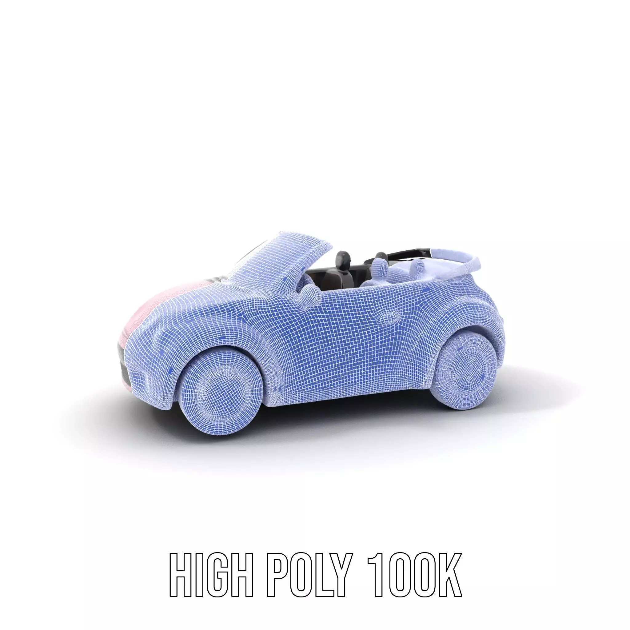 Pink Convertible Beetle model pack Low-poly 3D model_5