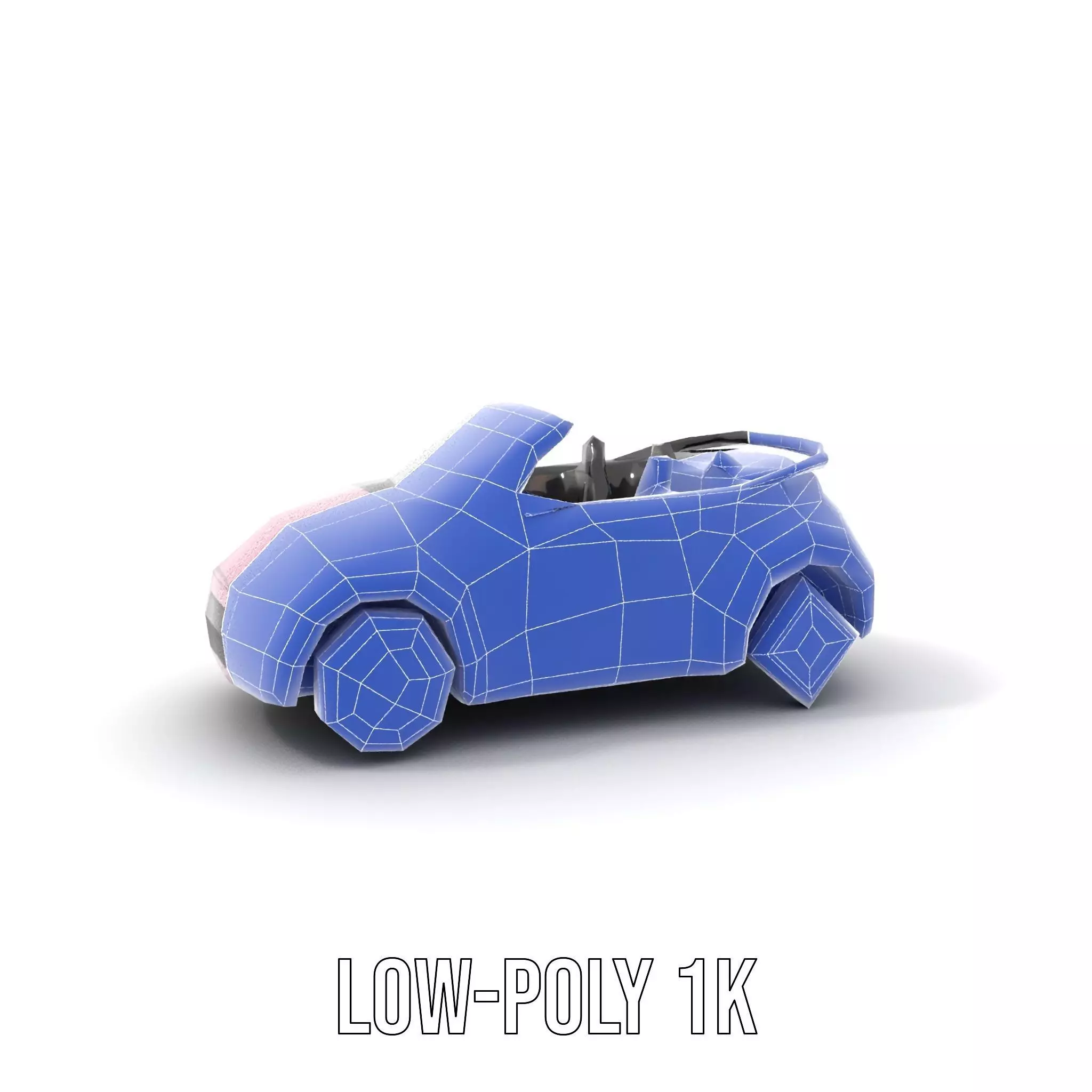 Pink Convertible Beetle model pack Low-poly 3D model_17