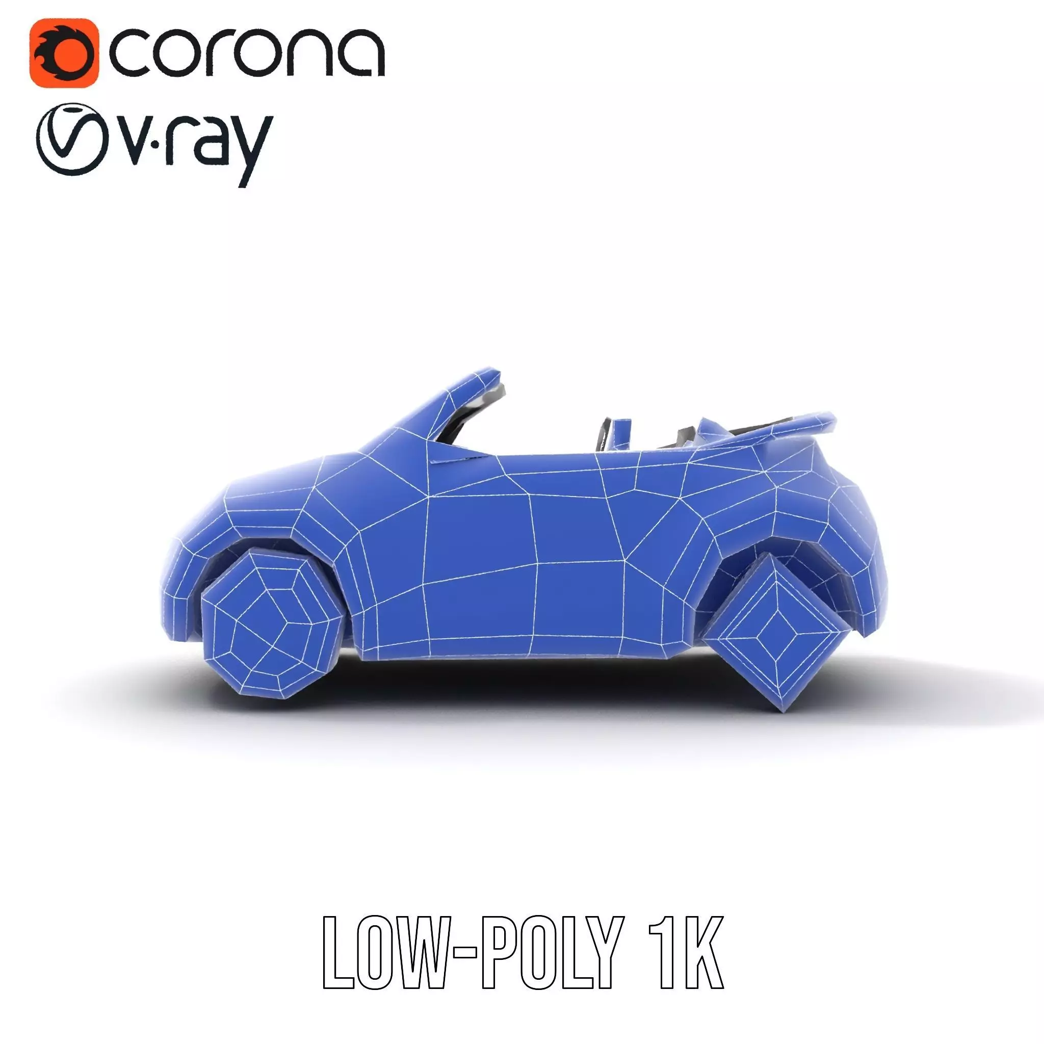 Pink Convertible Beetle model pack Low-poly 3D model_26