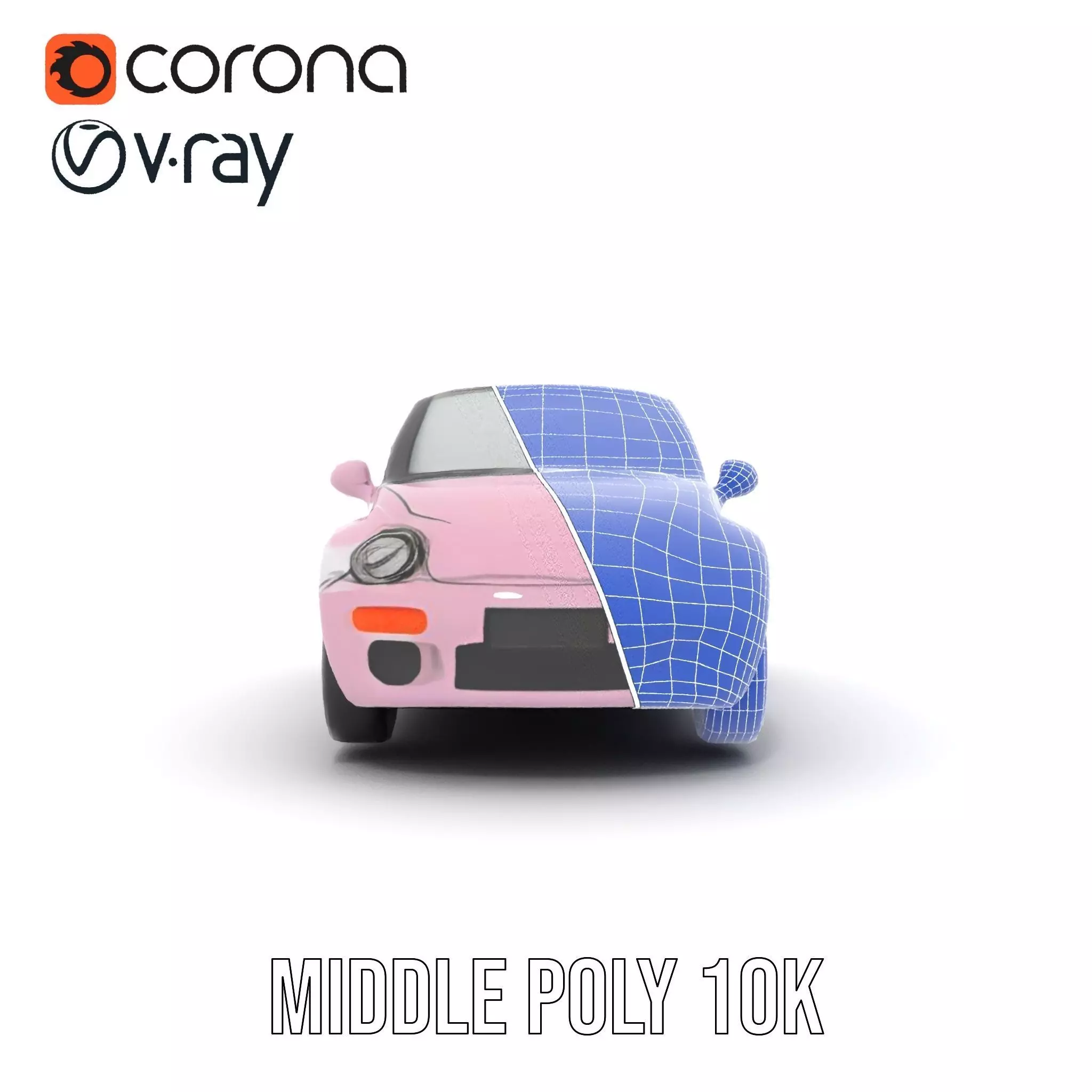 Pink Convertible Beetle model pack Low-poly 3D model_28