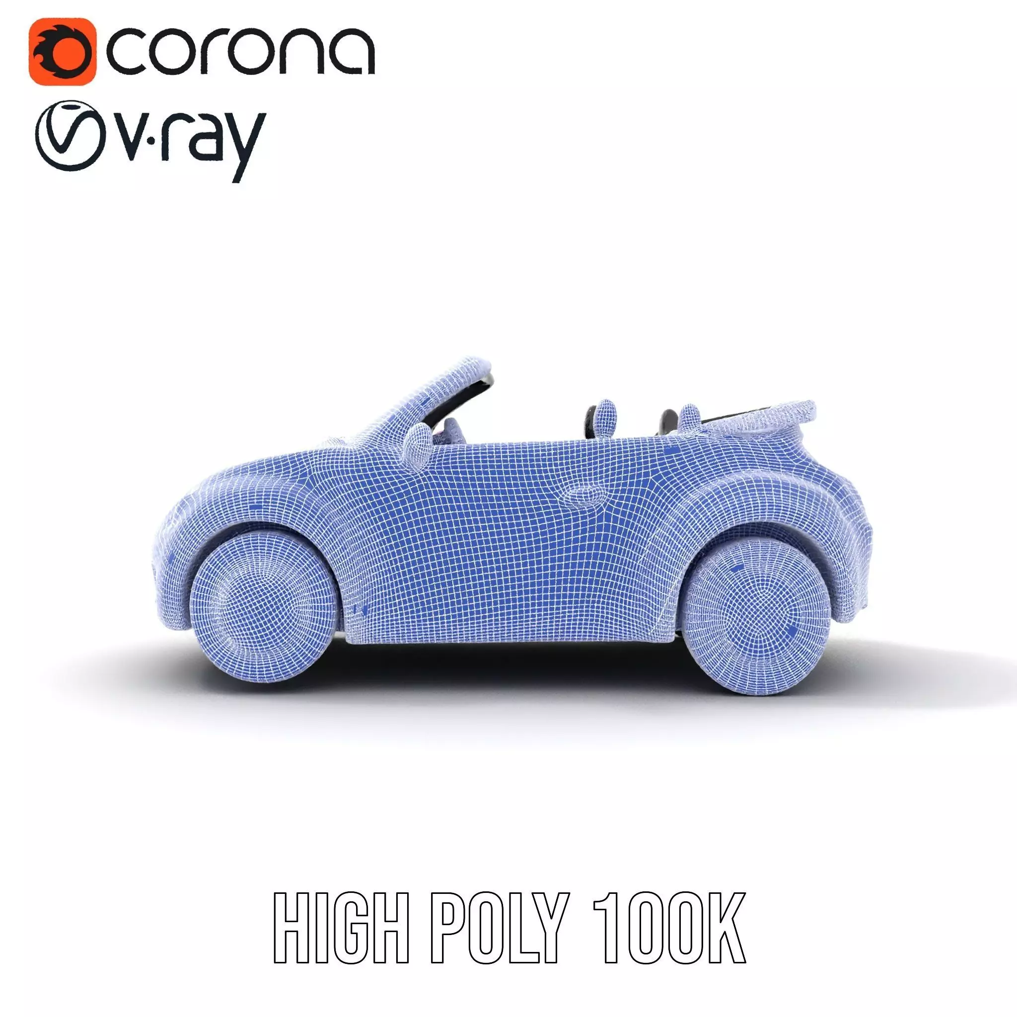 Pink Convertible Beetle model pack Low-poly 3D model_33