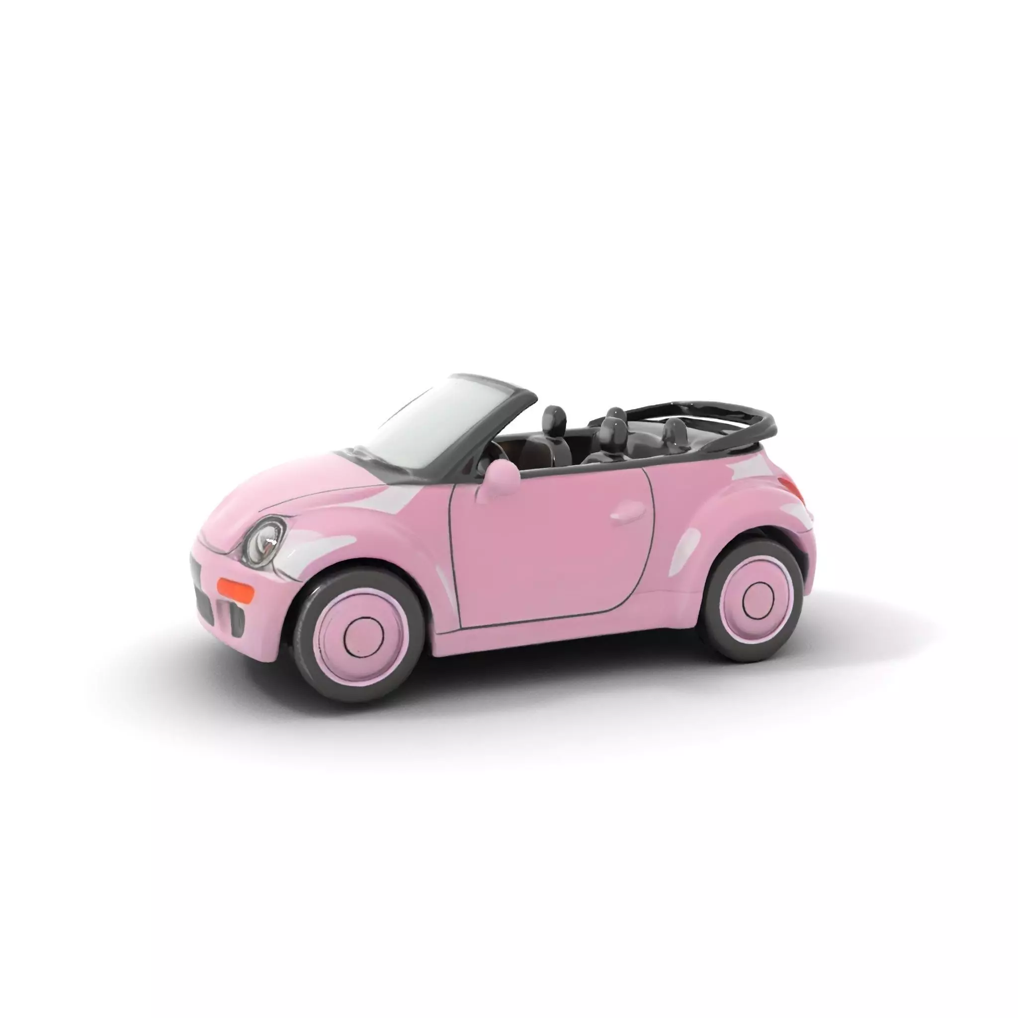 Pink Convertible Beetle model pack Low-poly 3D model_0