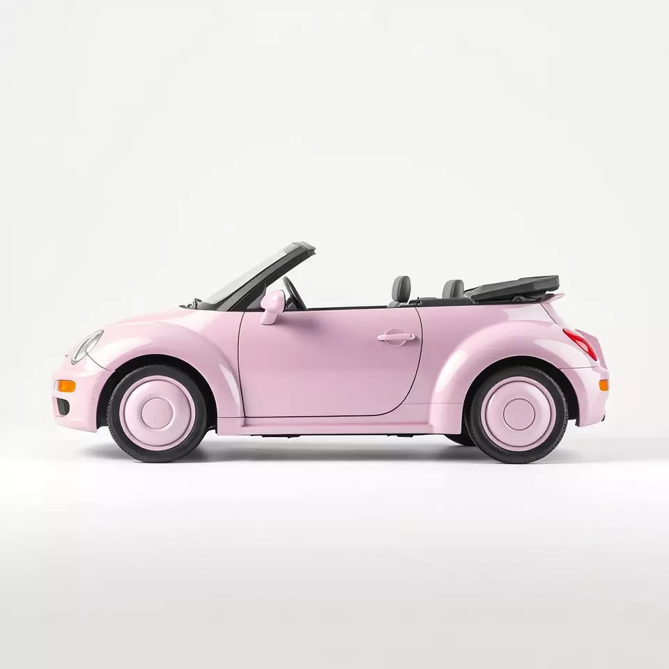 Pink Convertible Beetle model pack Low-poly 3D model_3