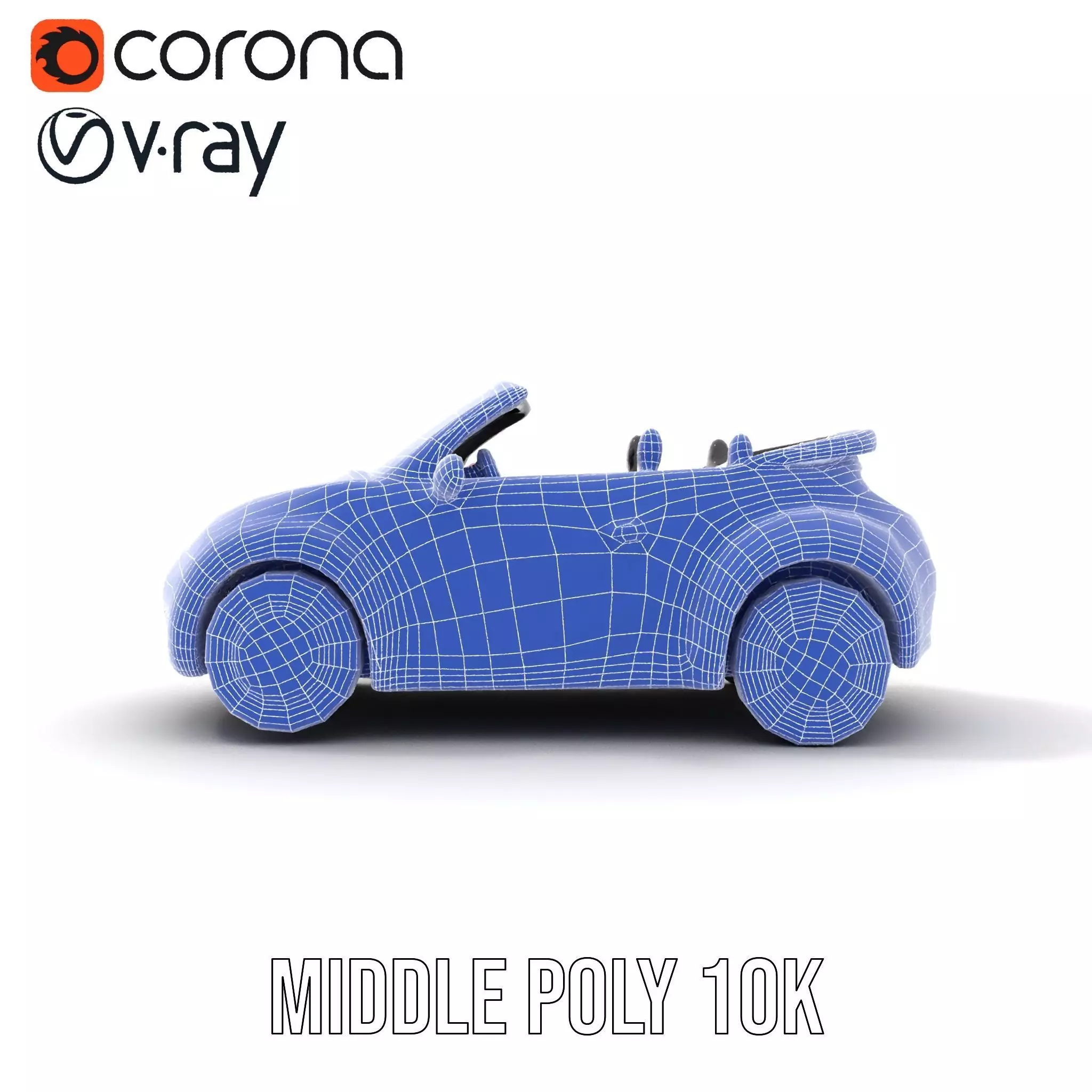 Pink Convertible Beetle model pack Low-poly 3D model_16